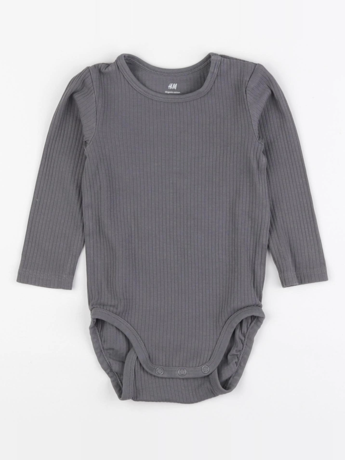 H&M - body gris - 6/9 mois