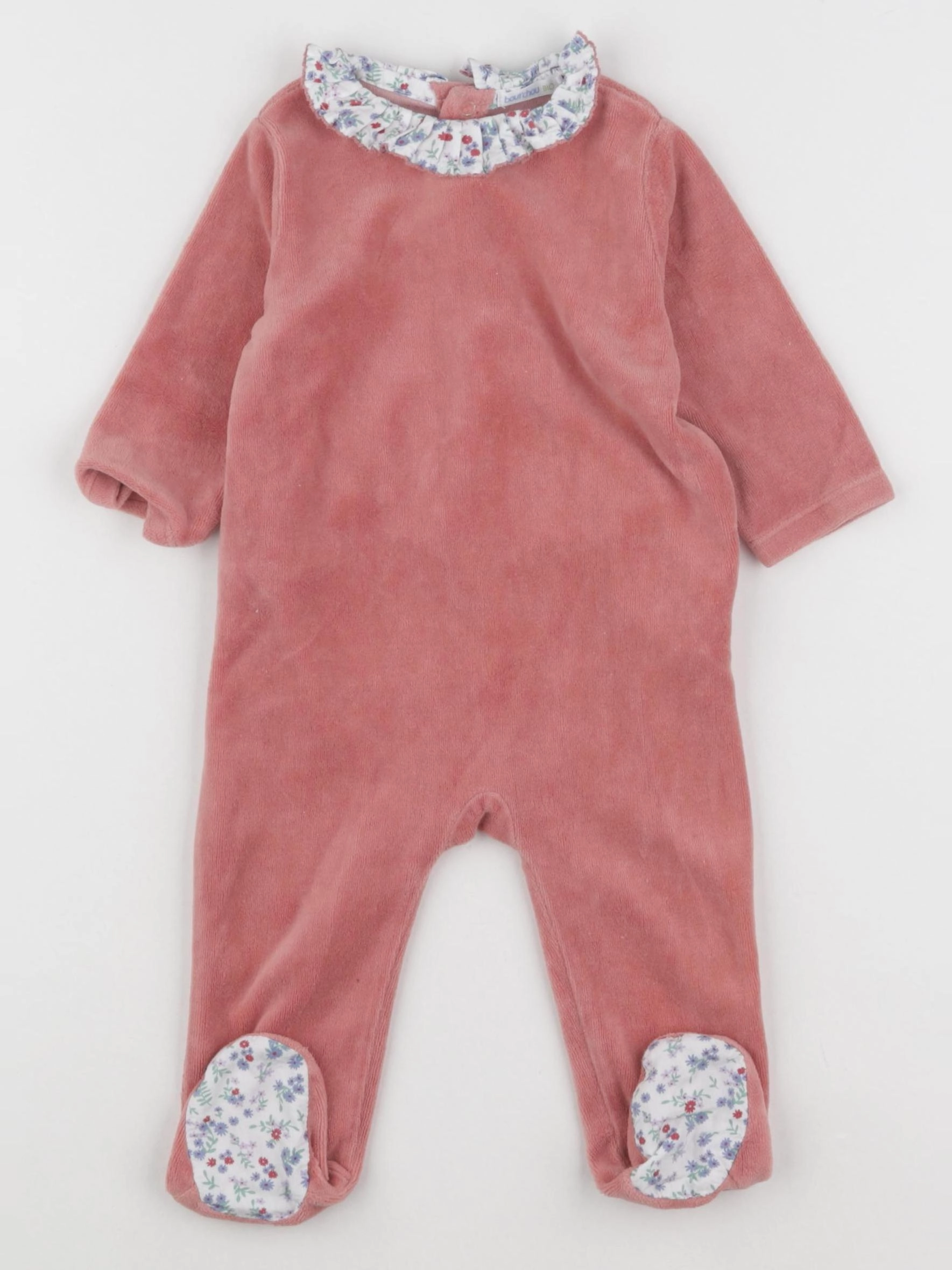 Boutchou - pyjama velours rose - 6 mois