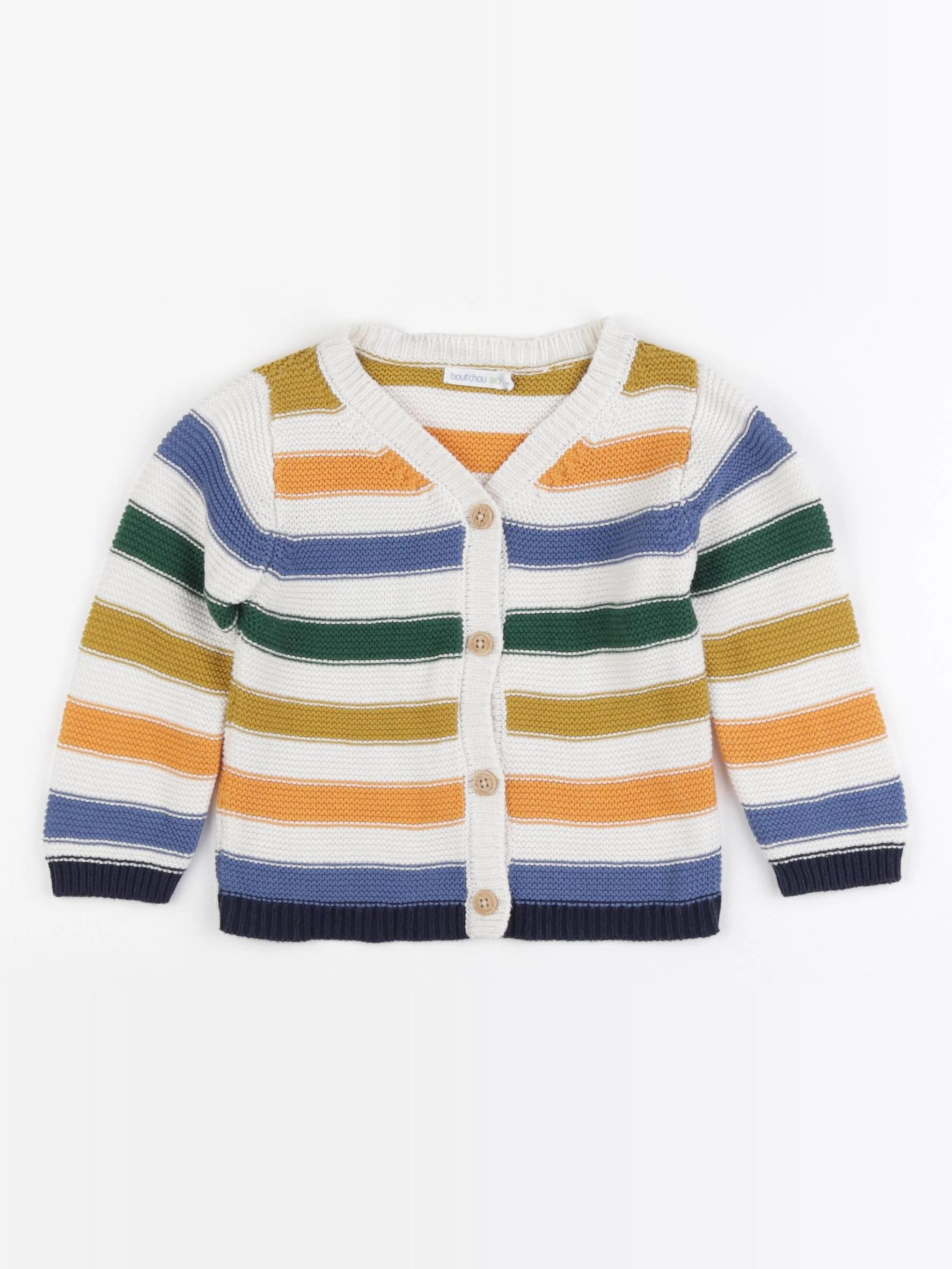 Boutchou - gilet multicolore - 12 mois