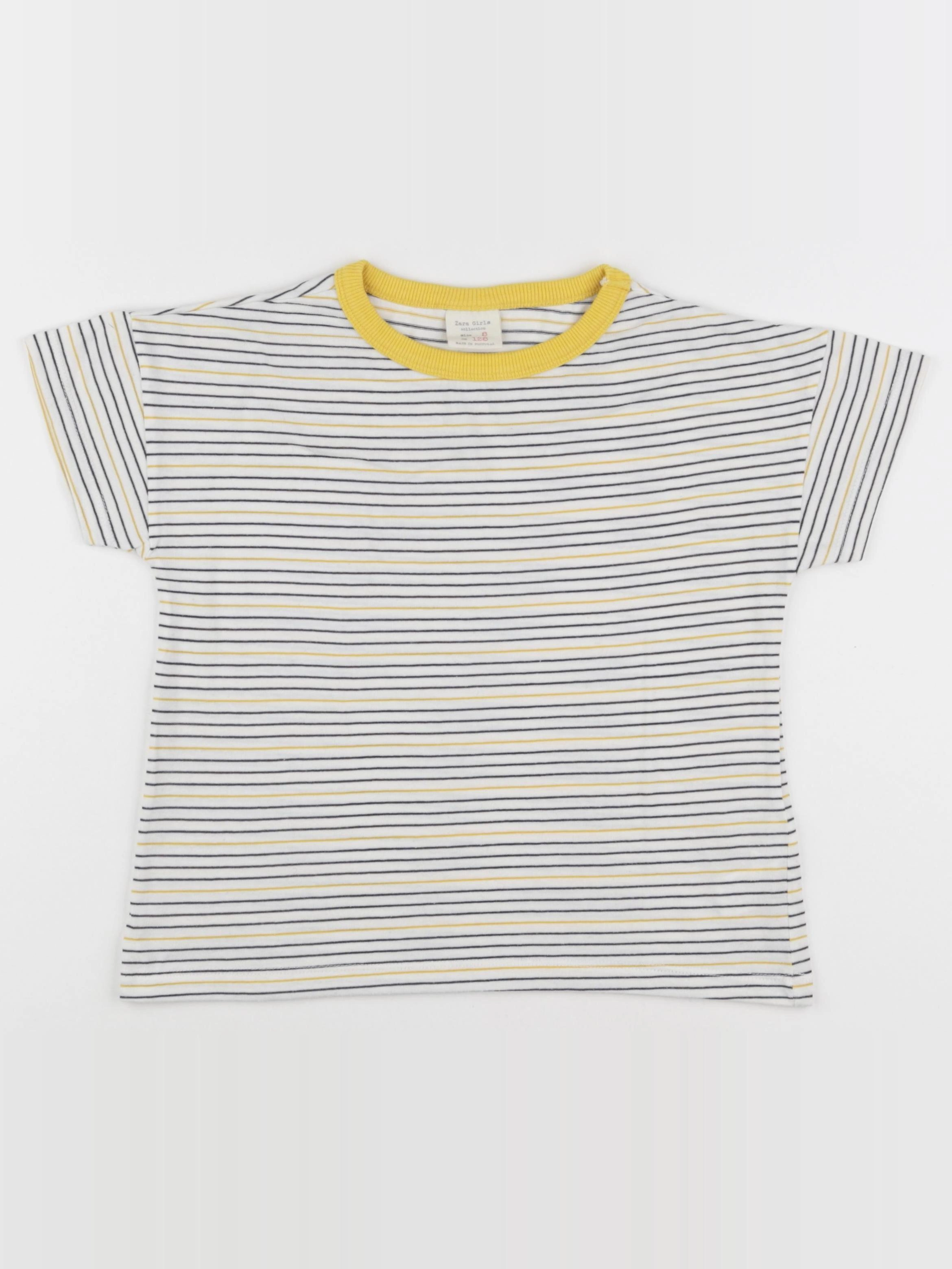 Zara - tee-shirt jaune, gris - 8 ans