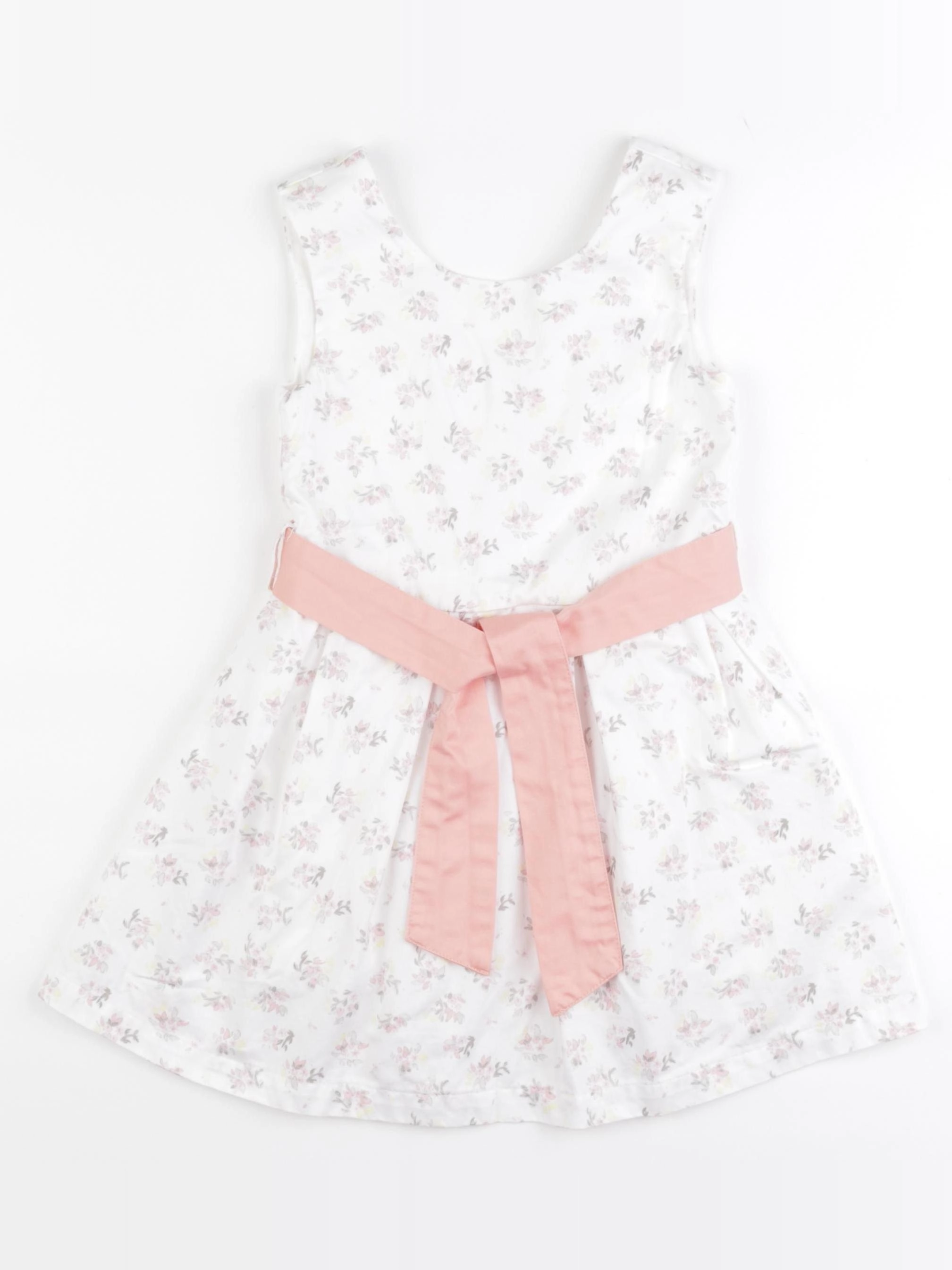 Vertbaudet - robe blanc, rose - 4 ans