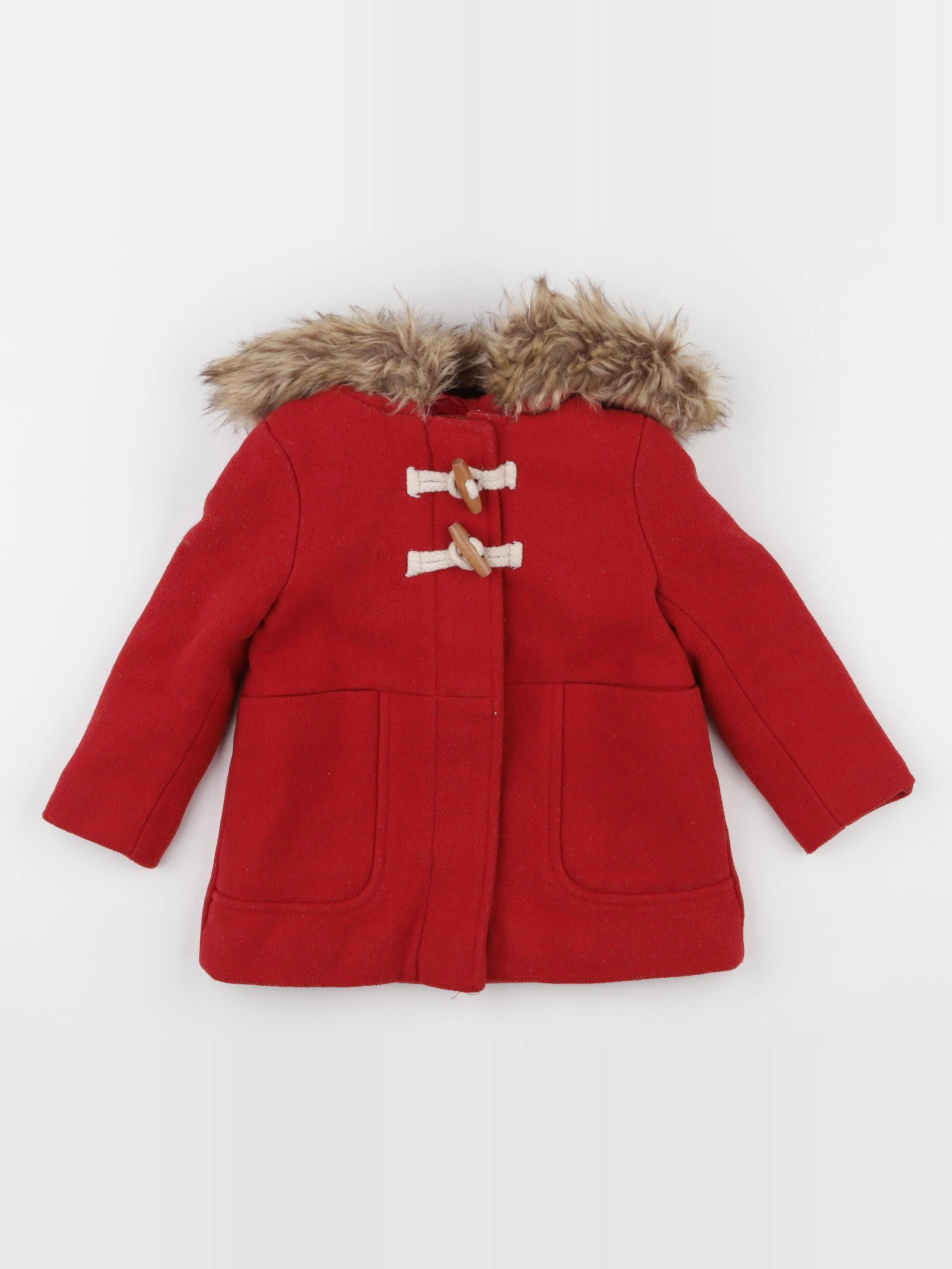 Vertbaudet - manteau rouge - 2 ans