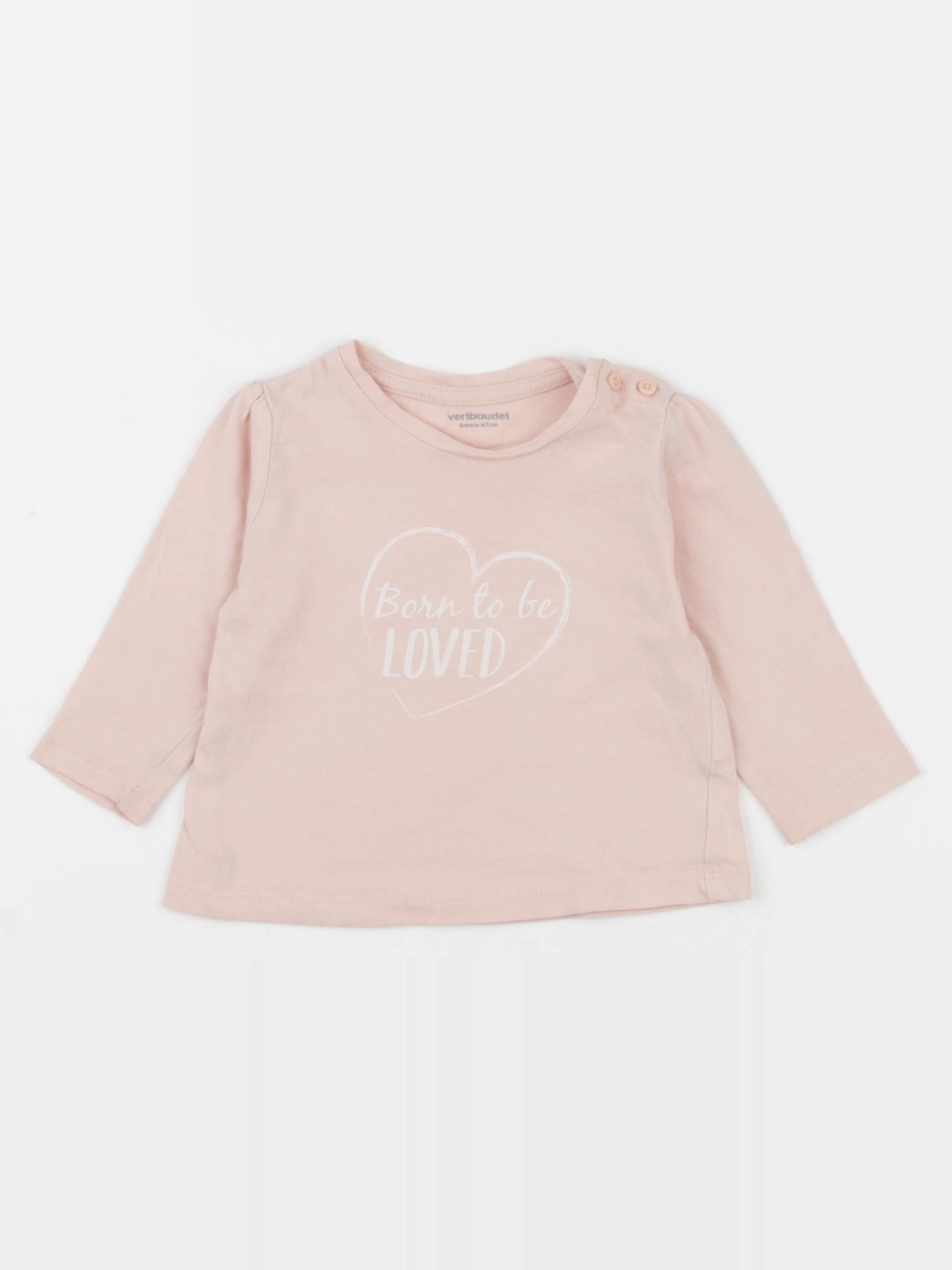 Vertbaudet - tee-shirt rose - 6 mois