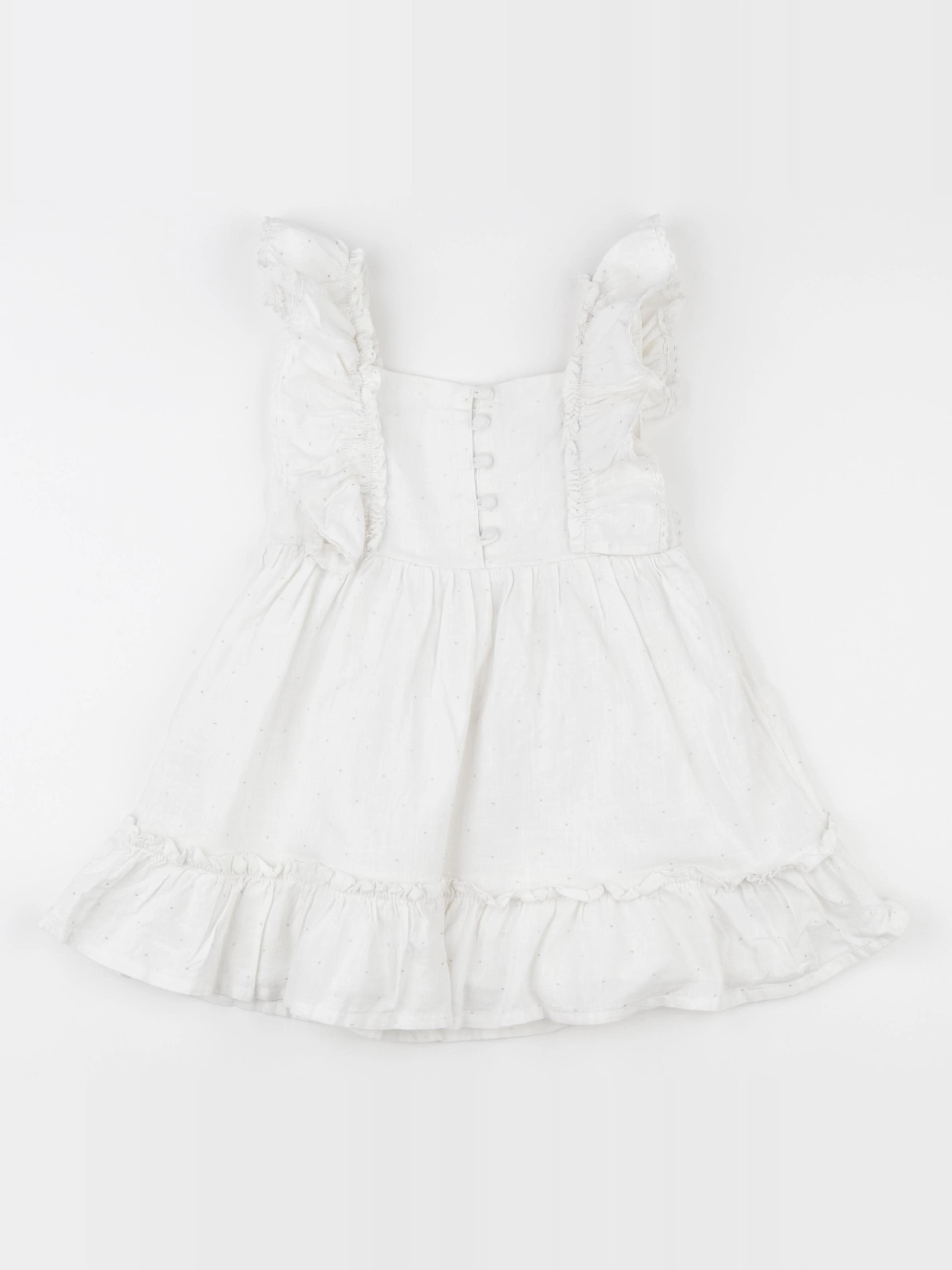 Vertbaudet - robe blanc, argent - 4 ans