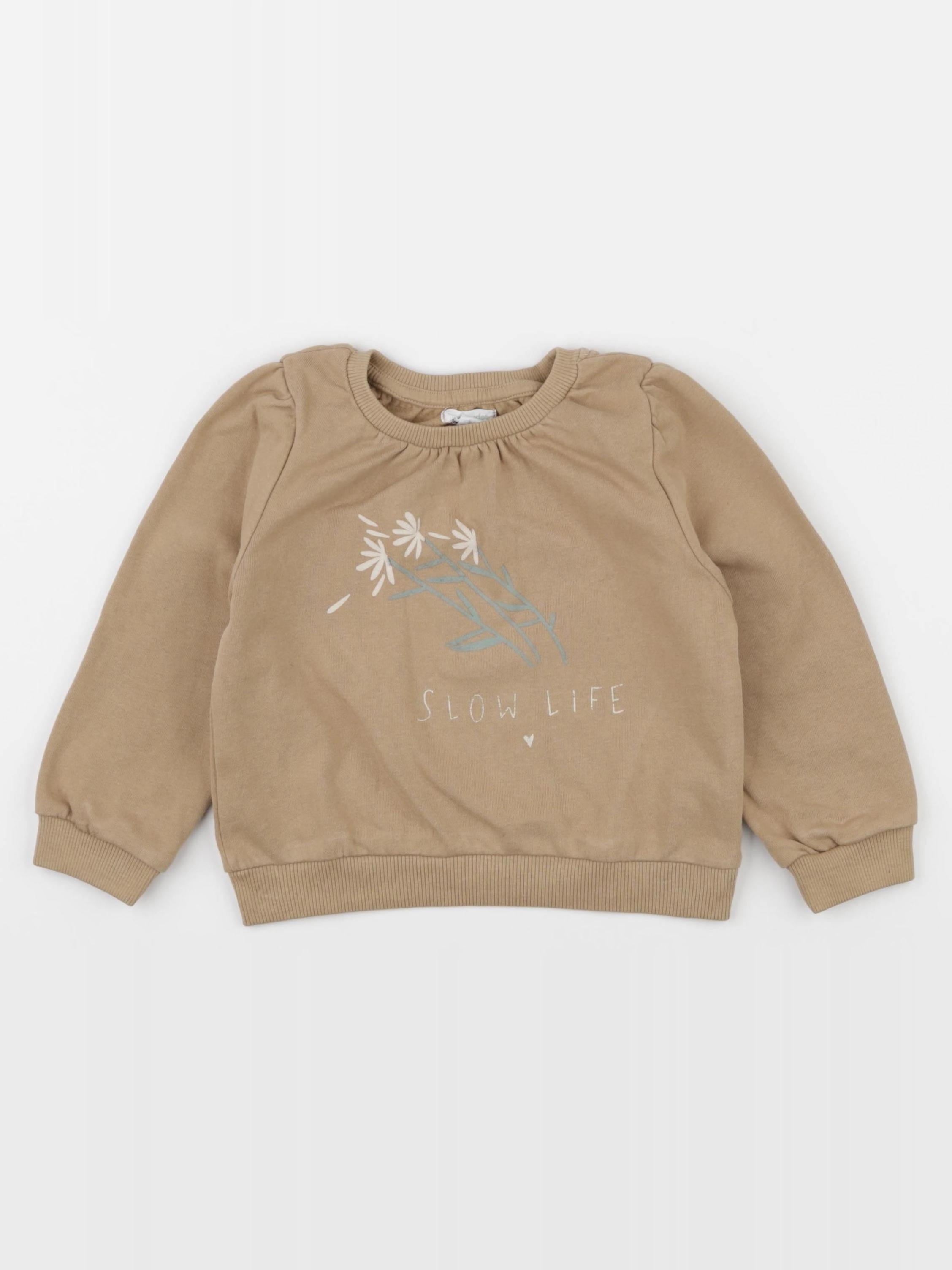 Vertbaudet - sweat beige - 2 ans