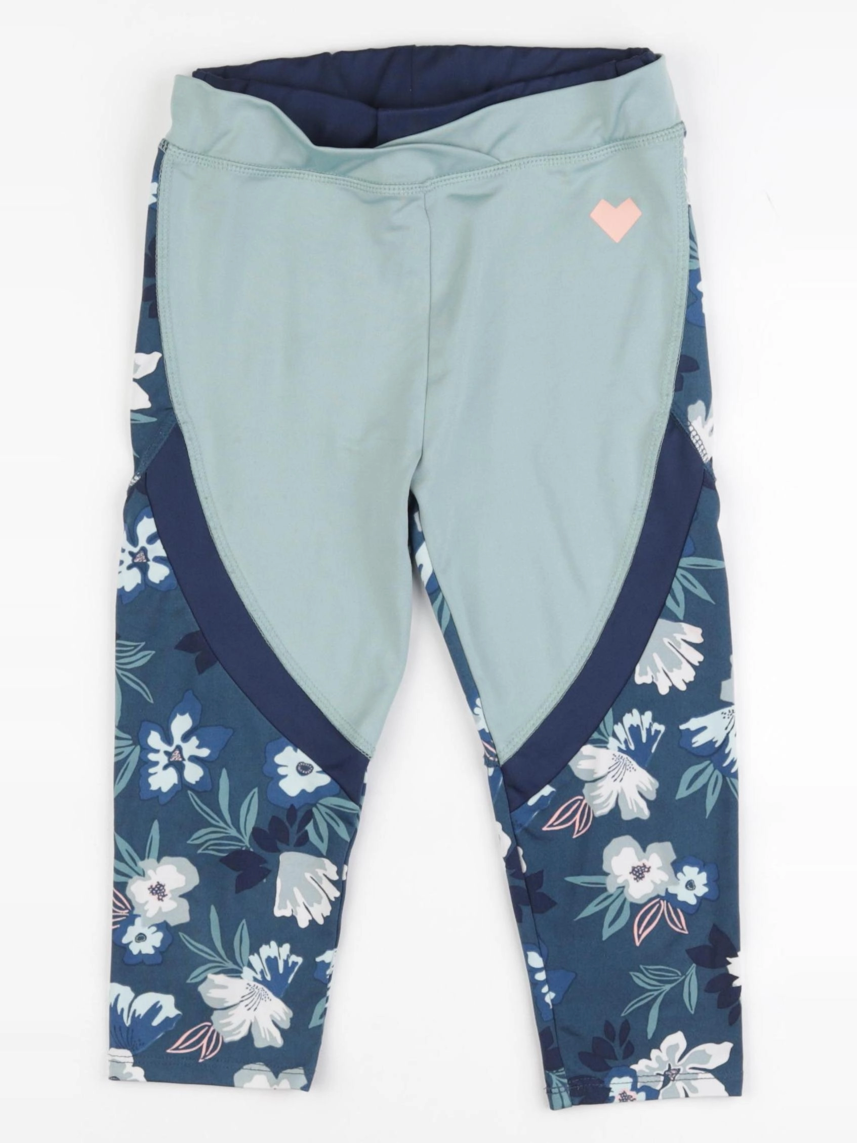 Vertbaudet - legging de sport  court vert - 8 ans
