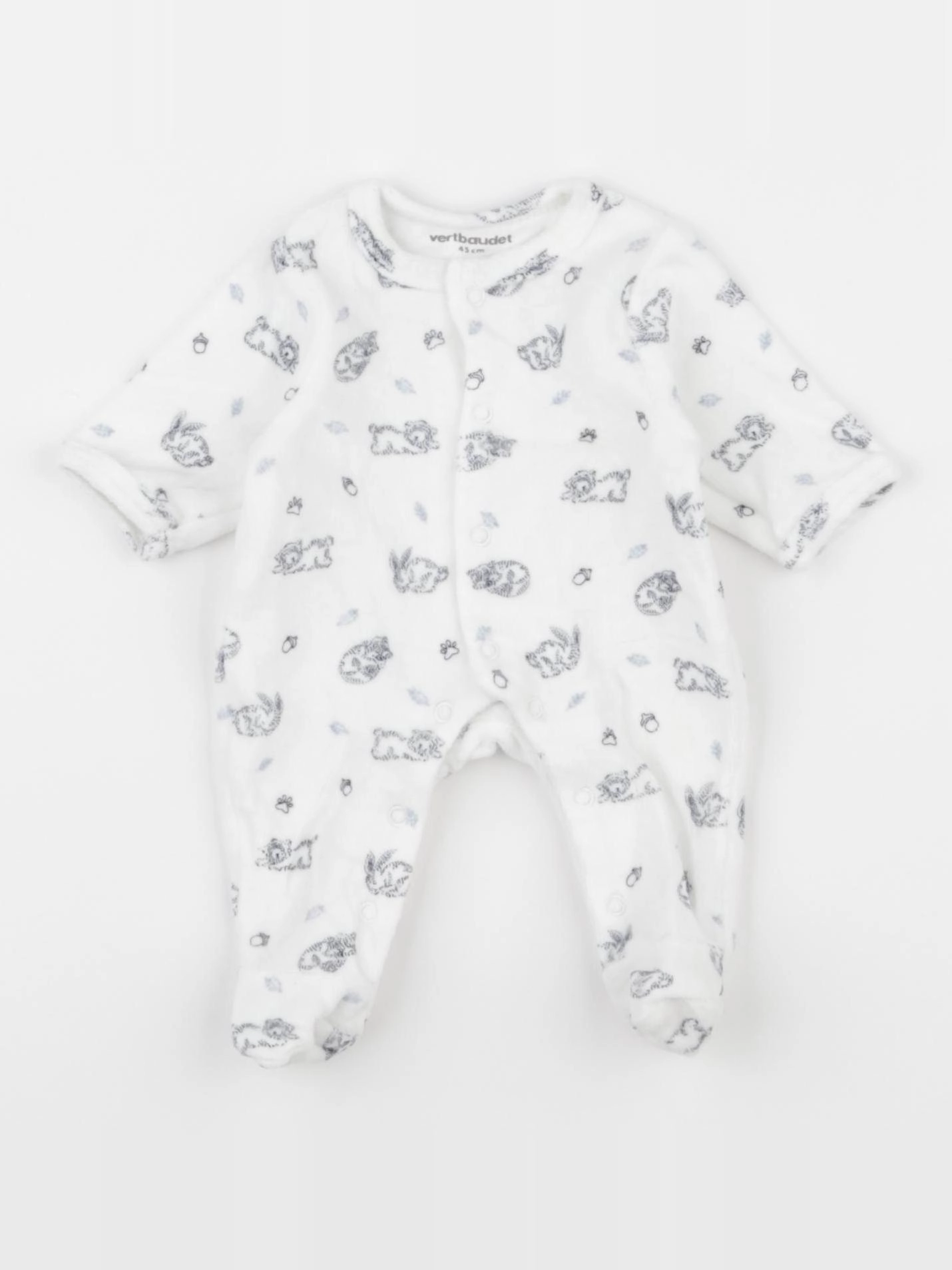 Vertbaudet - pyjama velours blanc - Prématuré