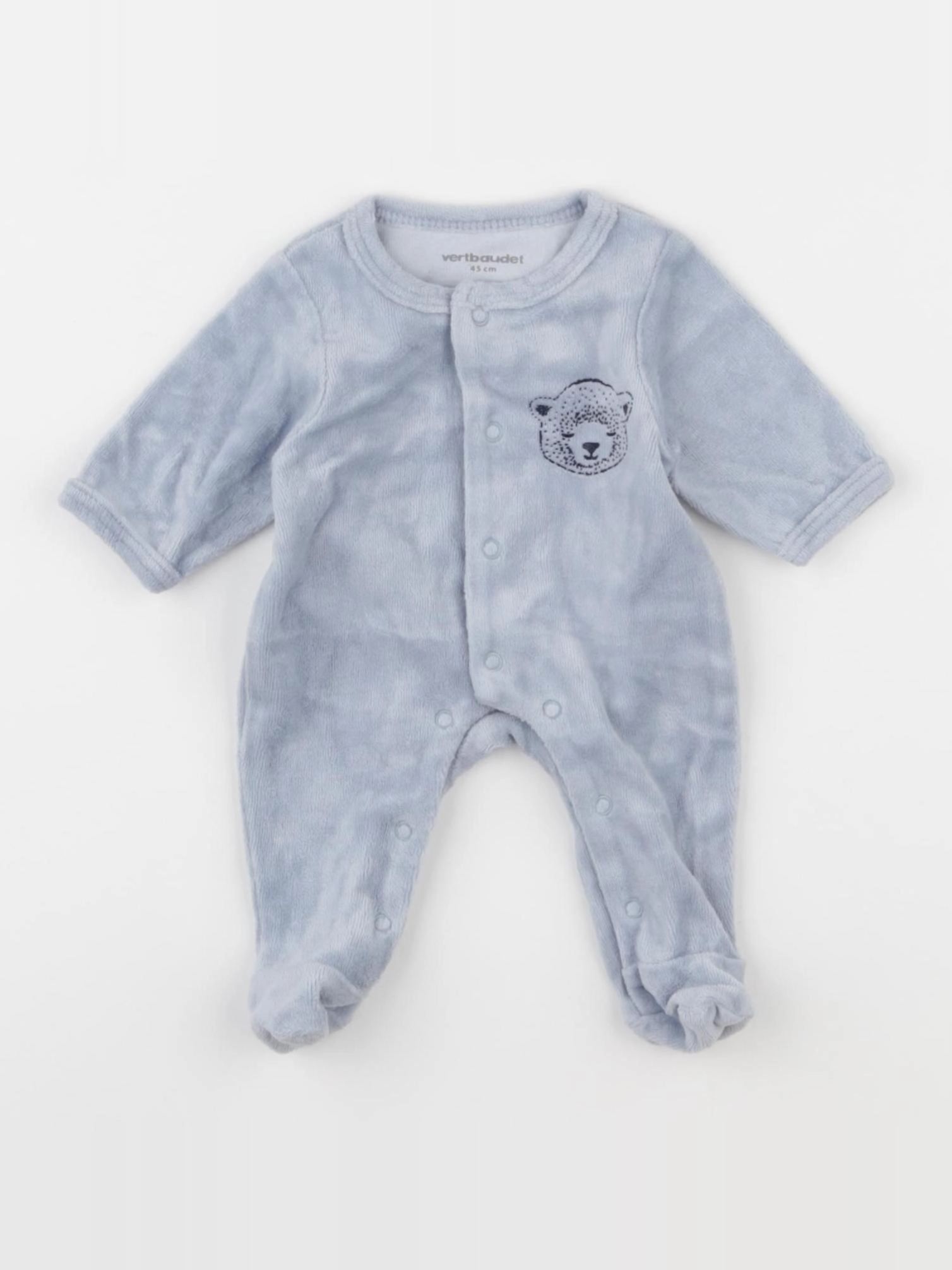 Vertbaudet - pyjama velours bleu - Prématuré