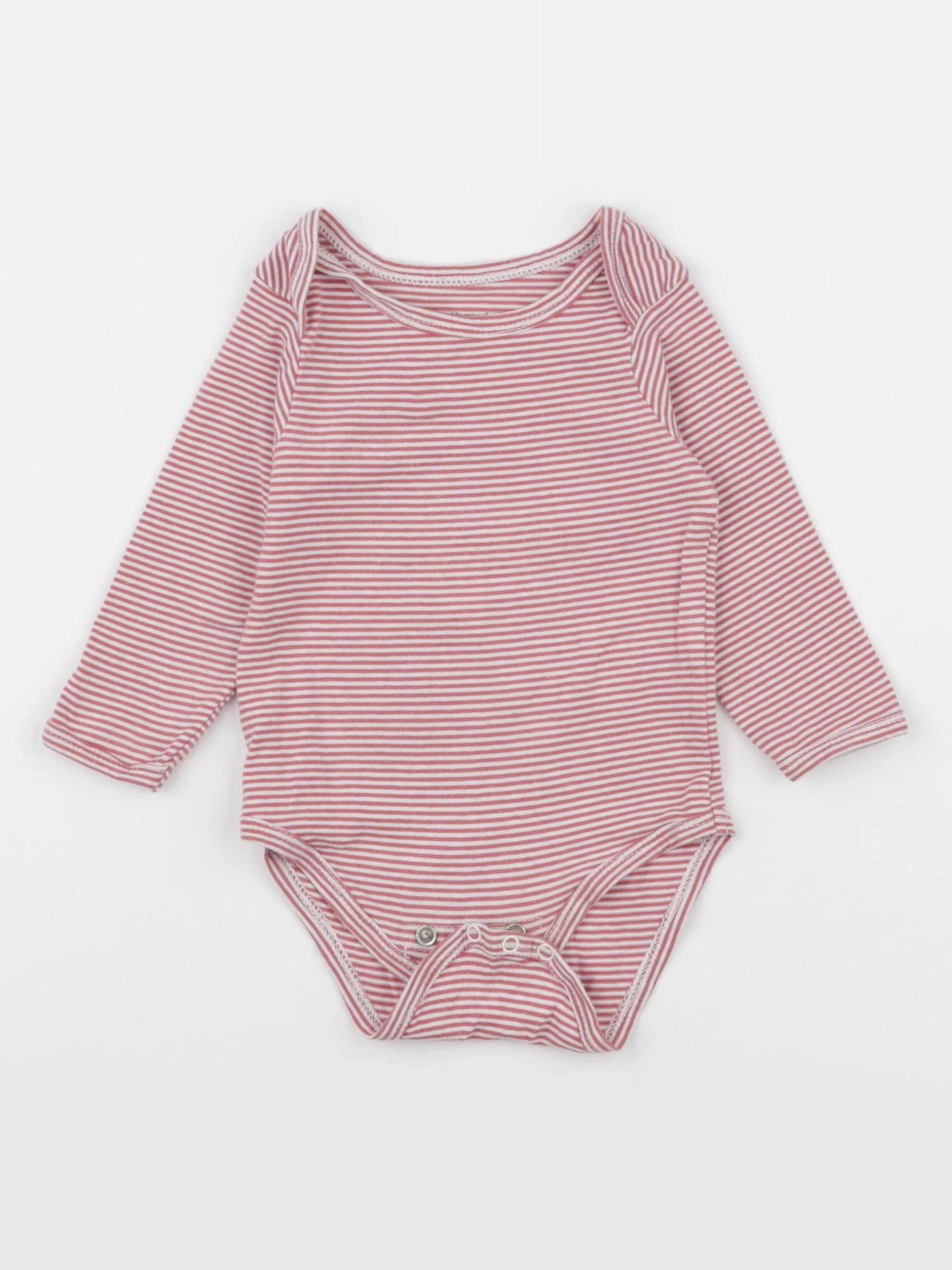 Vertbaudet - body blanc, rose - 6 mois