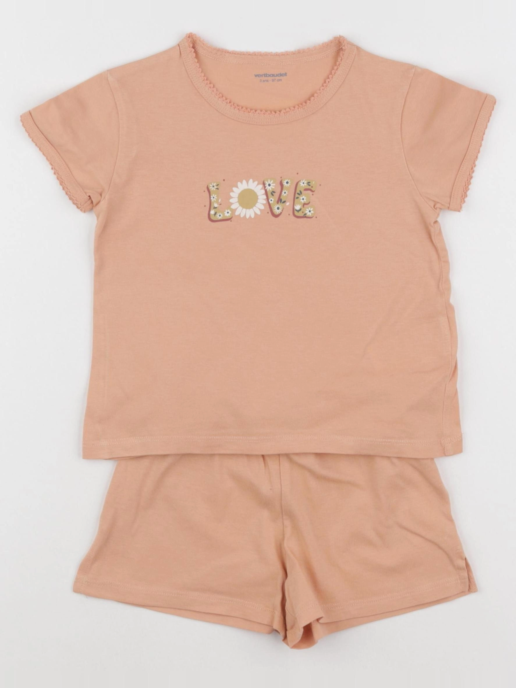 Vertbaudet - pyjama coton orange - 3 ans