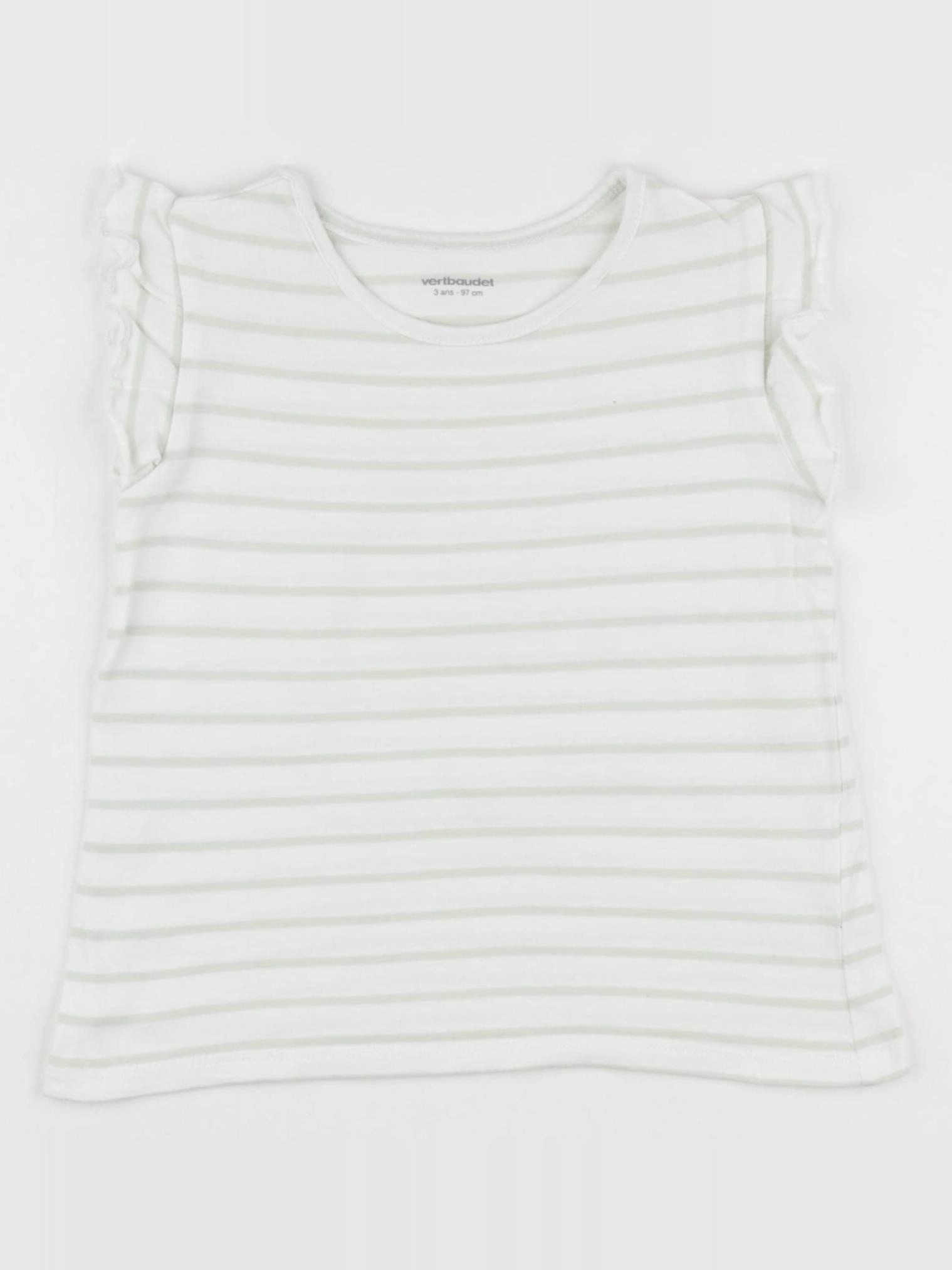 Vertbaudet - débardeur blanc, vert - 3 ans