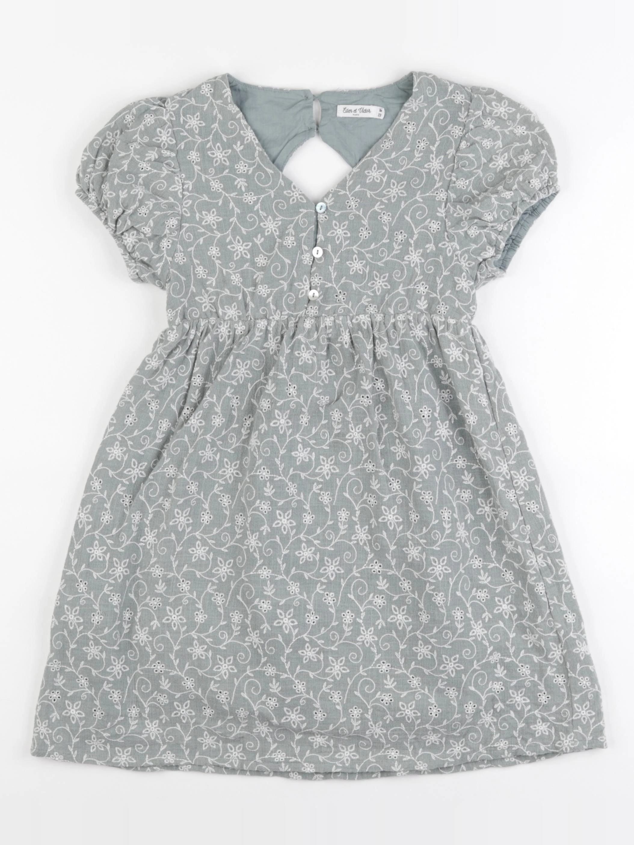 Eden & Victor - robe vert - 8 ans