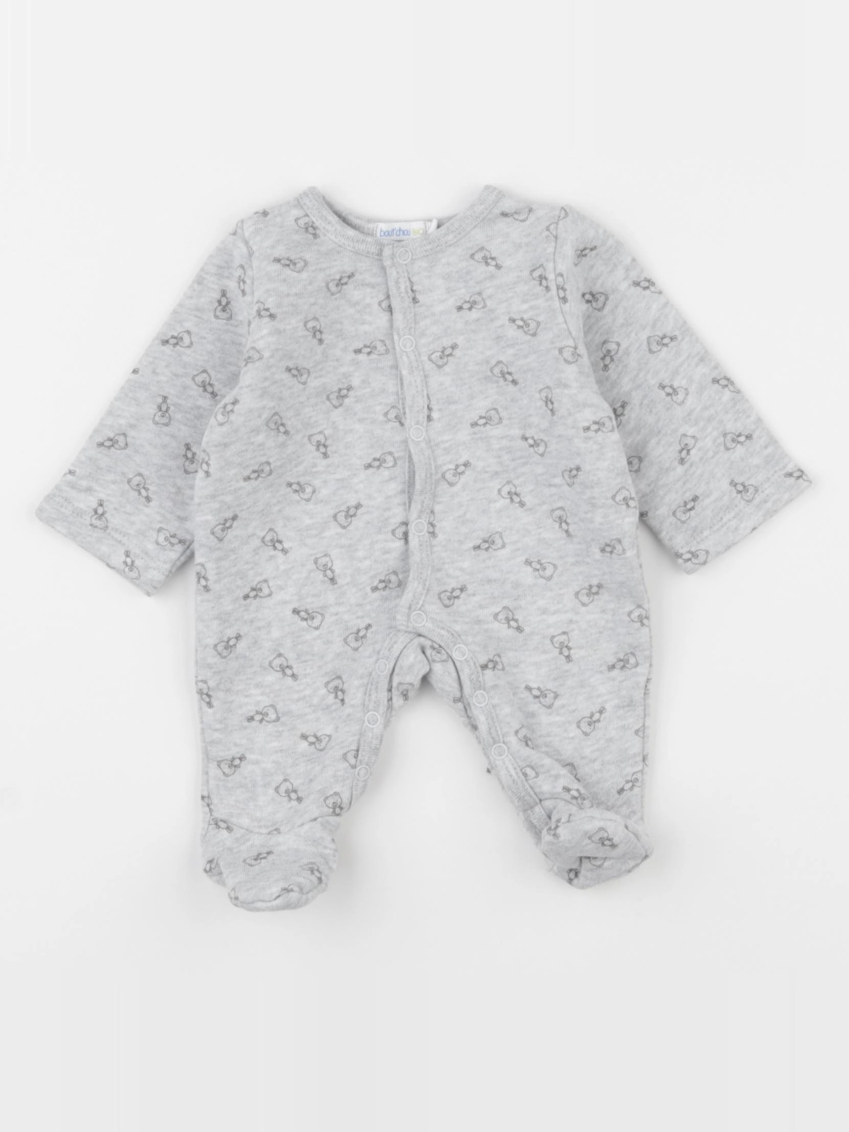 Boutchou - pyjama coton gris - 0 mois