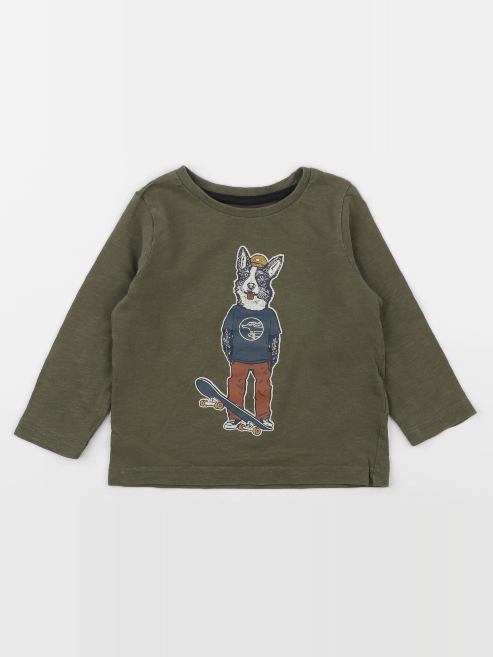 Vertbaudet - tee-shirt vert - 2 ans