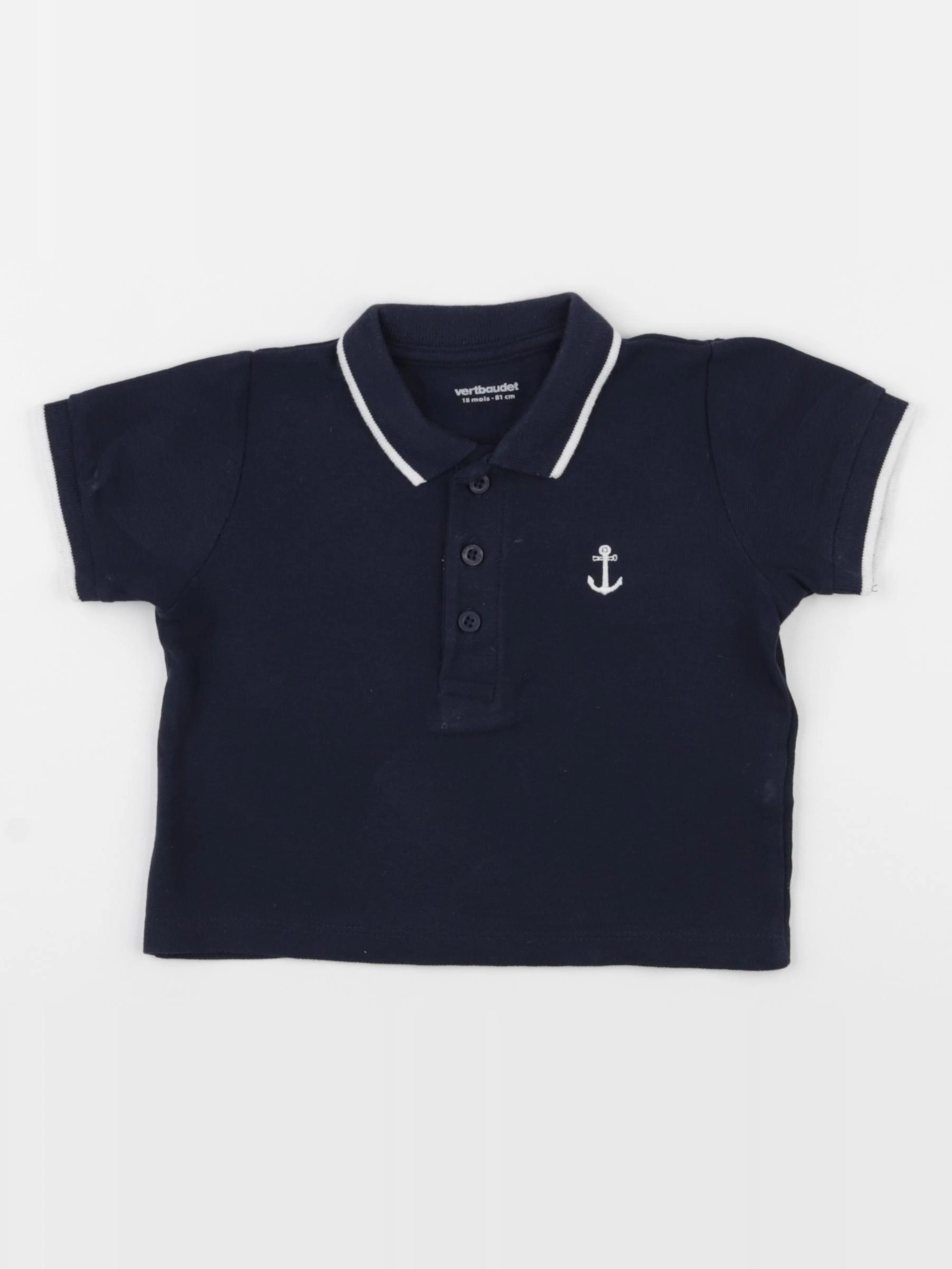 Vertbaudet - polo bleu - 18 mois