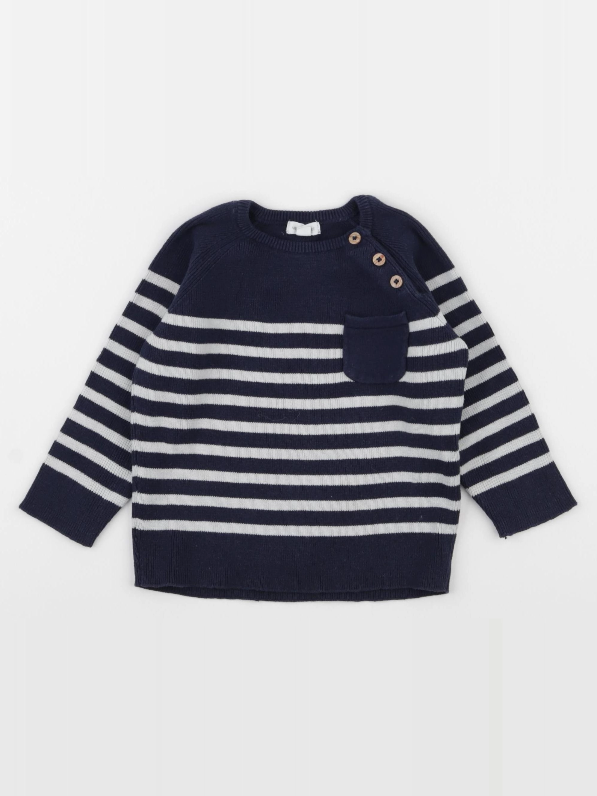 Vertbaudet - pull bleu - 18 mois