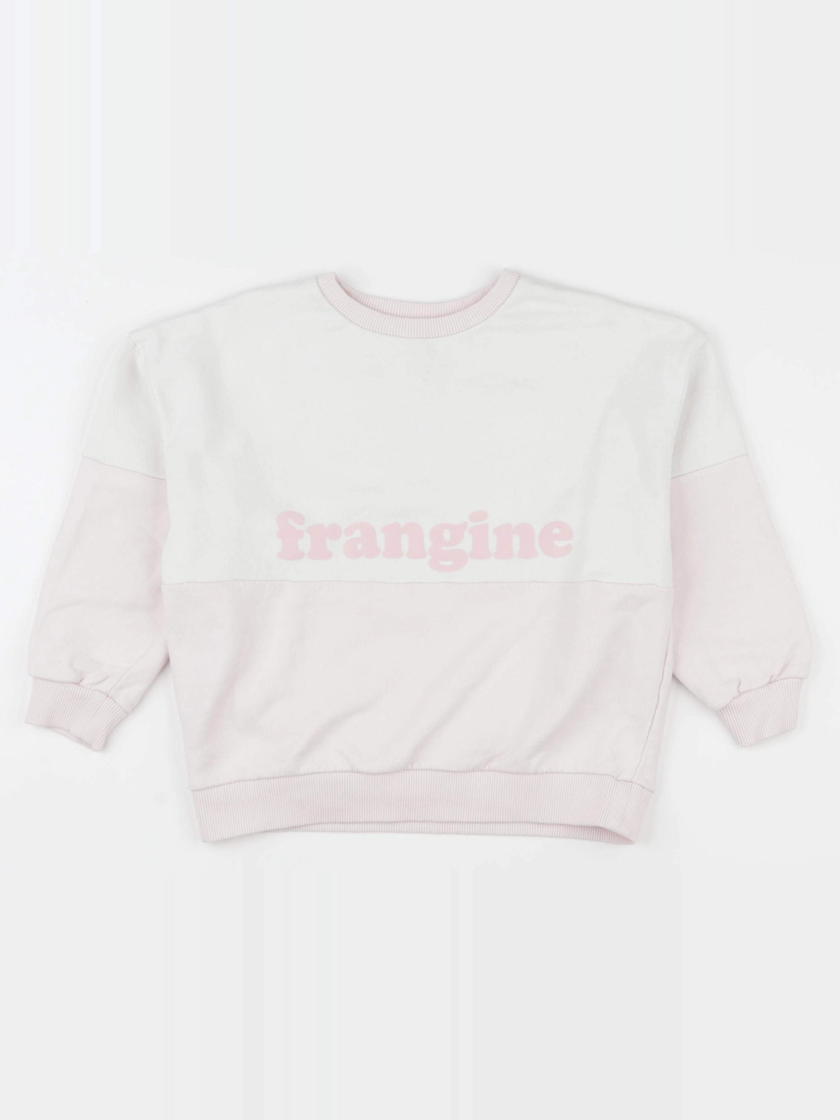 Frangin Frangine - sweat blanc, rose - 10 ans