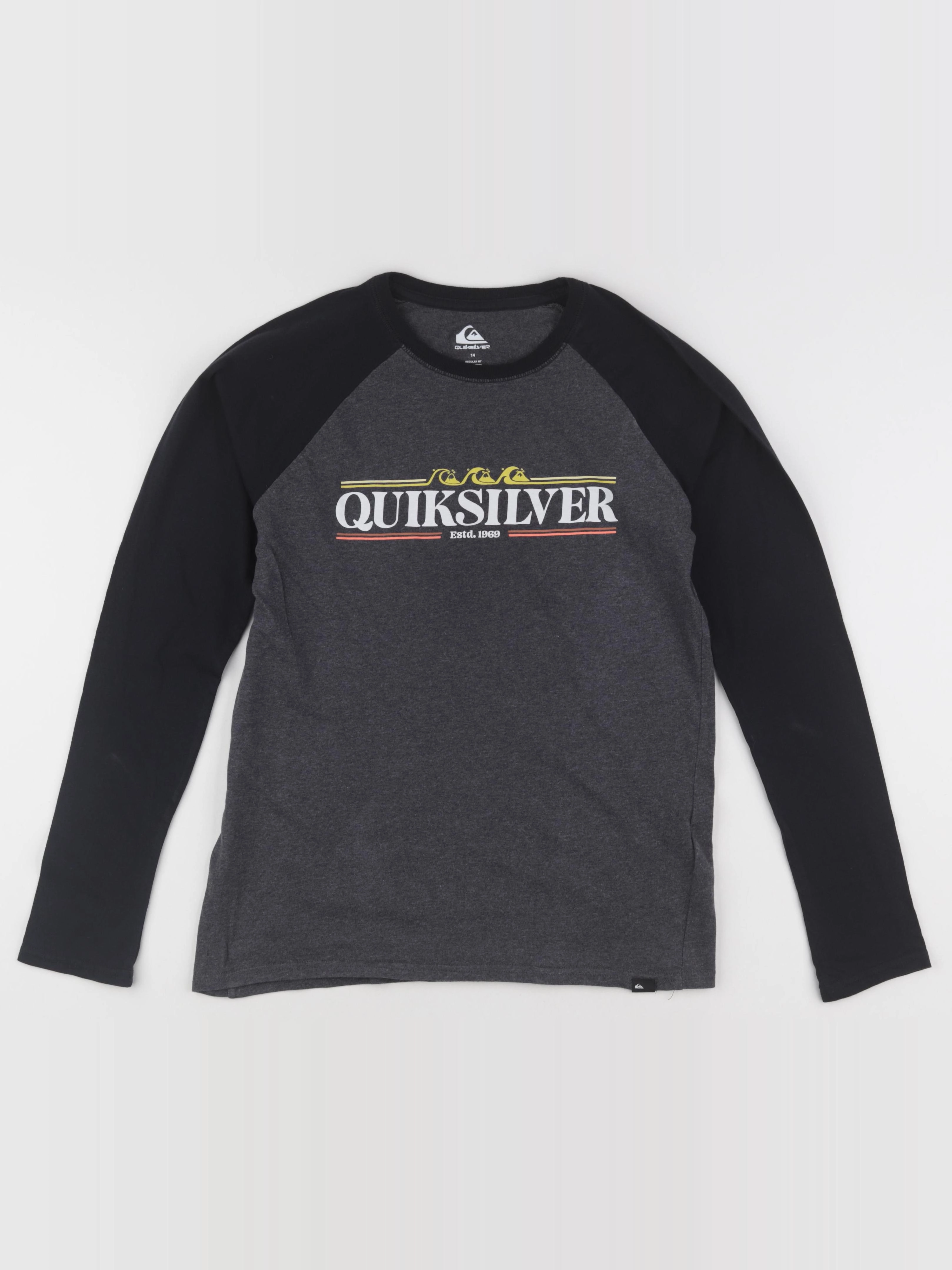 Quiksilver - tee-shirt noir, gris - 14 ans