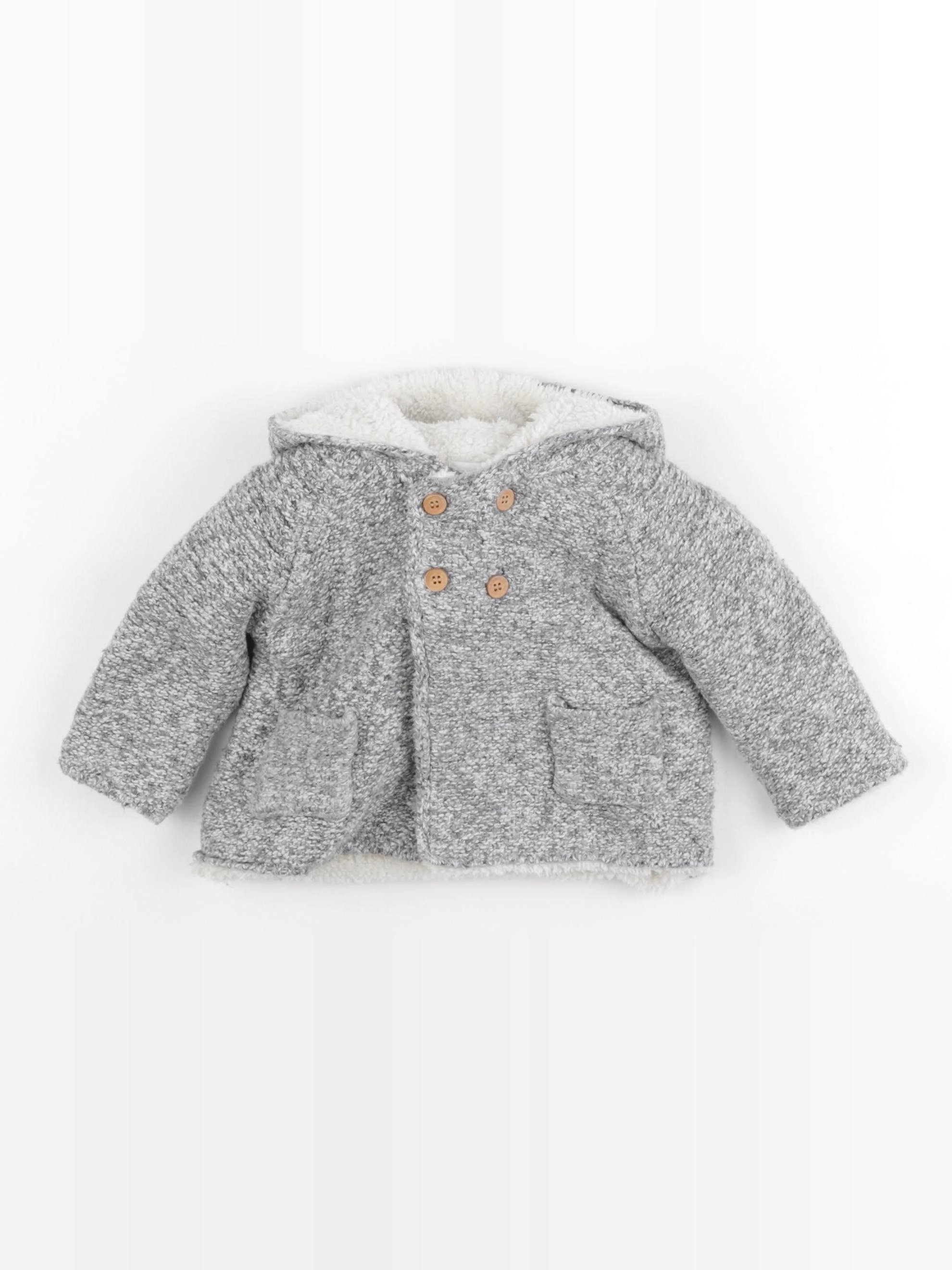 Zara - veste doublé gris - 3/6 mois