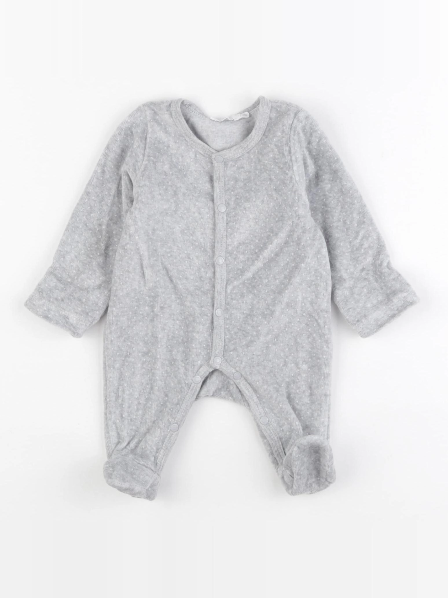 Boutchou - pyjama velours gris - 0 mois