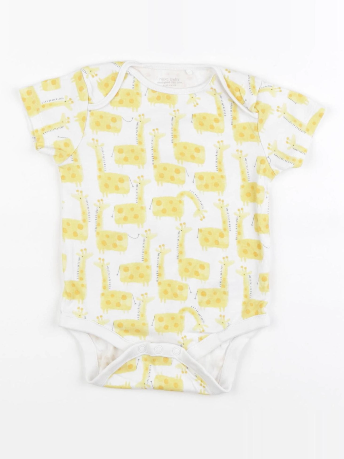 Next - body blanc, jaune - 9/12 mois