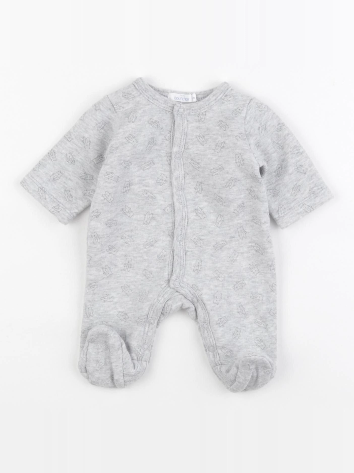 Boutchou - pyjama velours gris - 0 mois