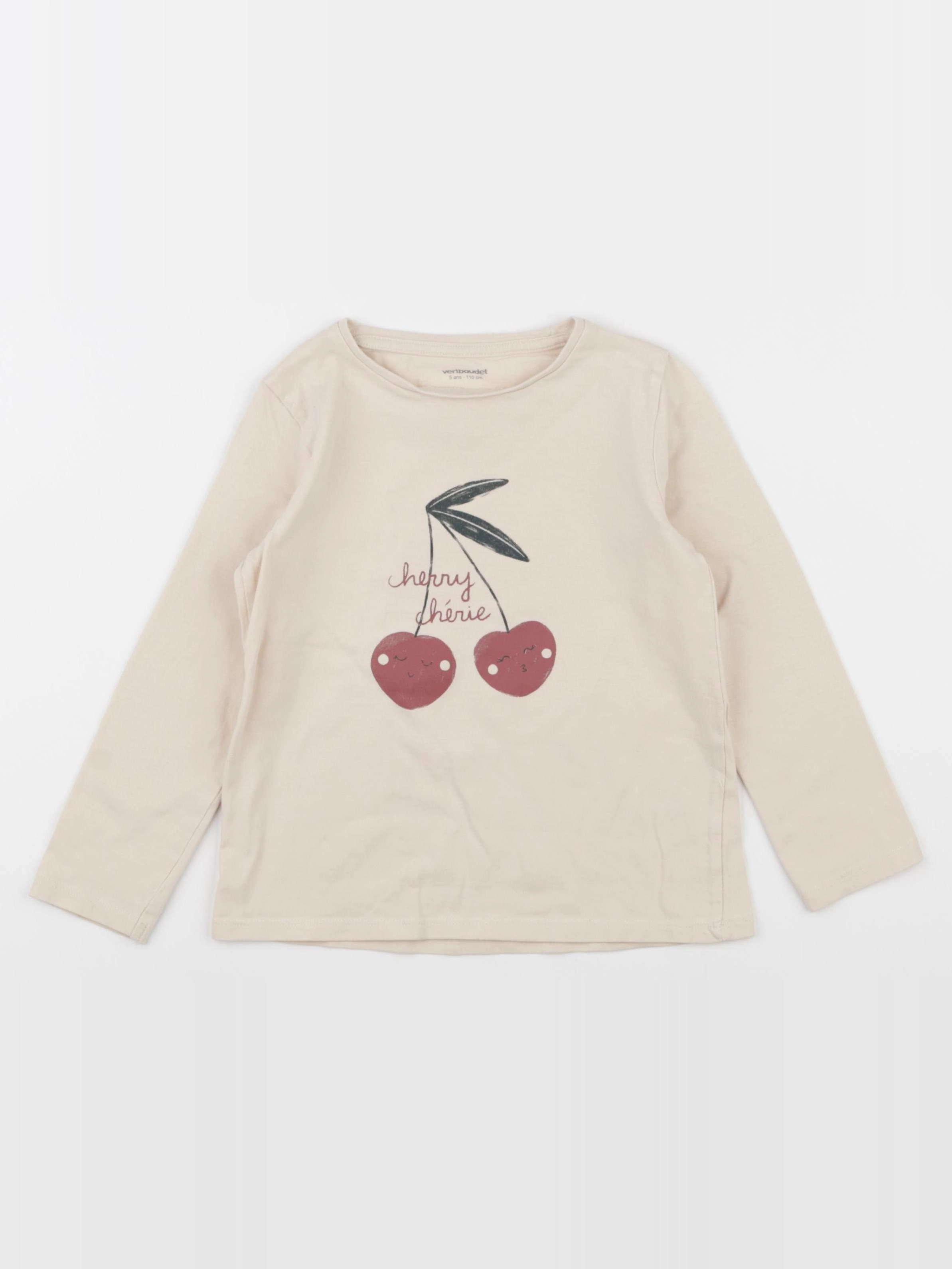 Vertbaudet - tee-shirt beige - 5 ans
