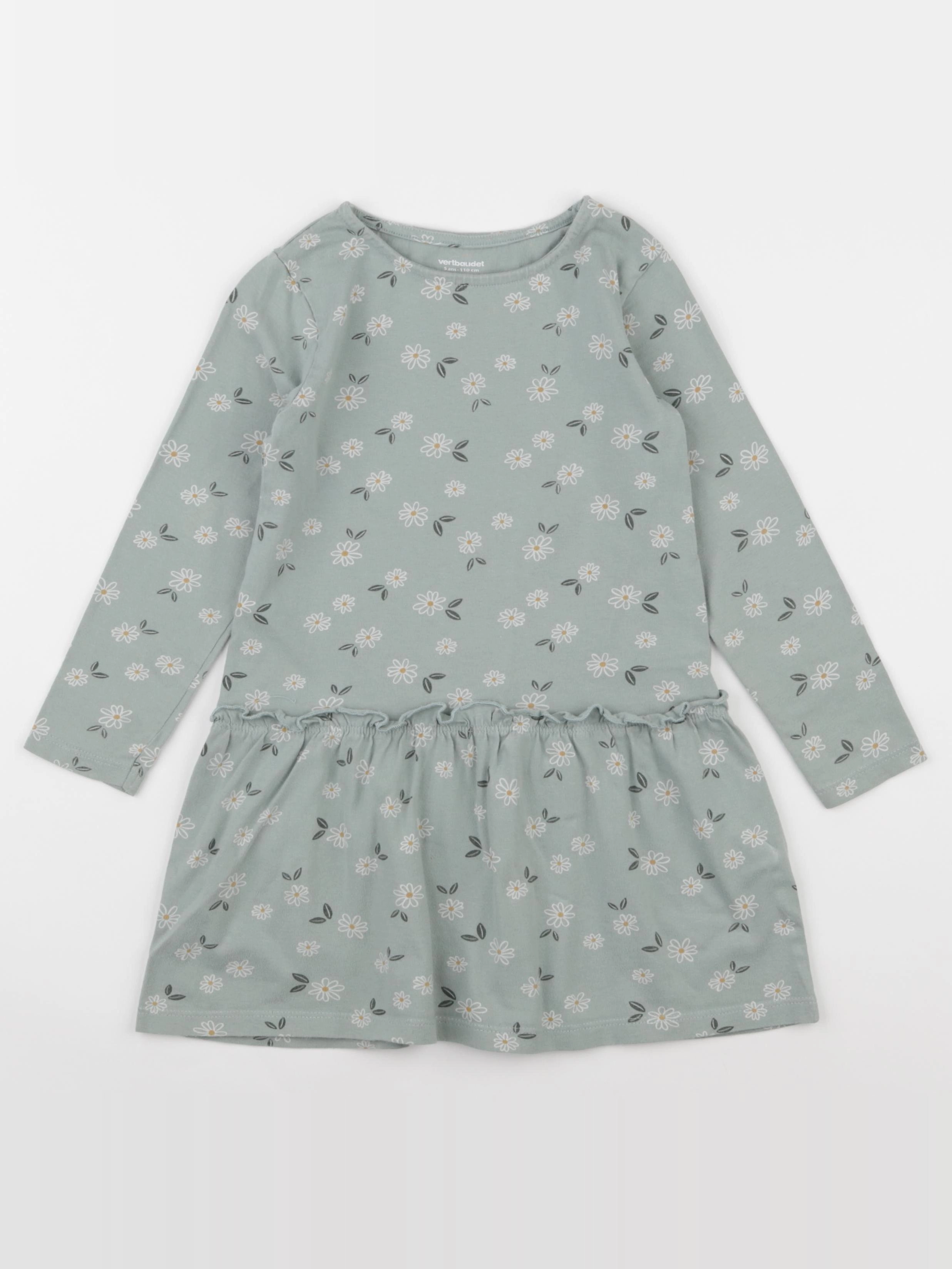 Vertbaudet - robe vert - 5 ans