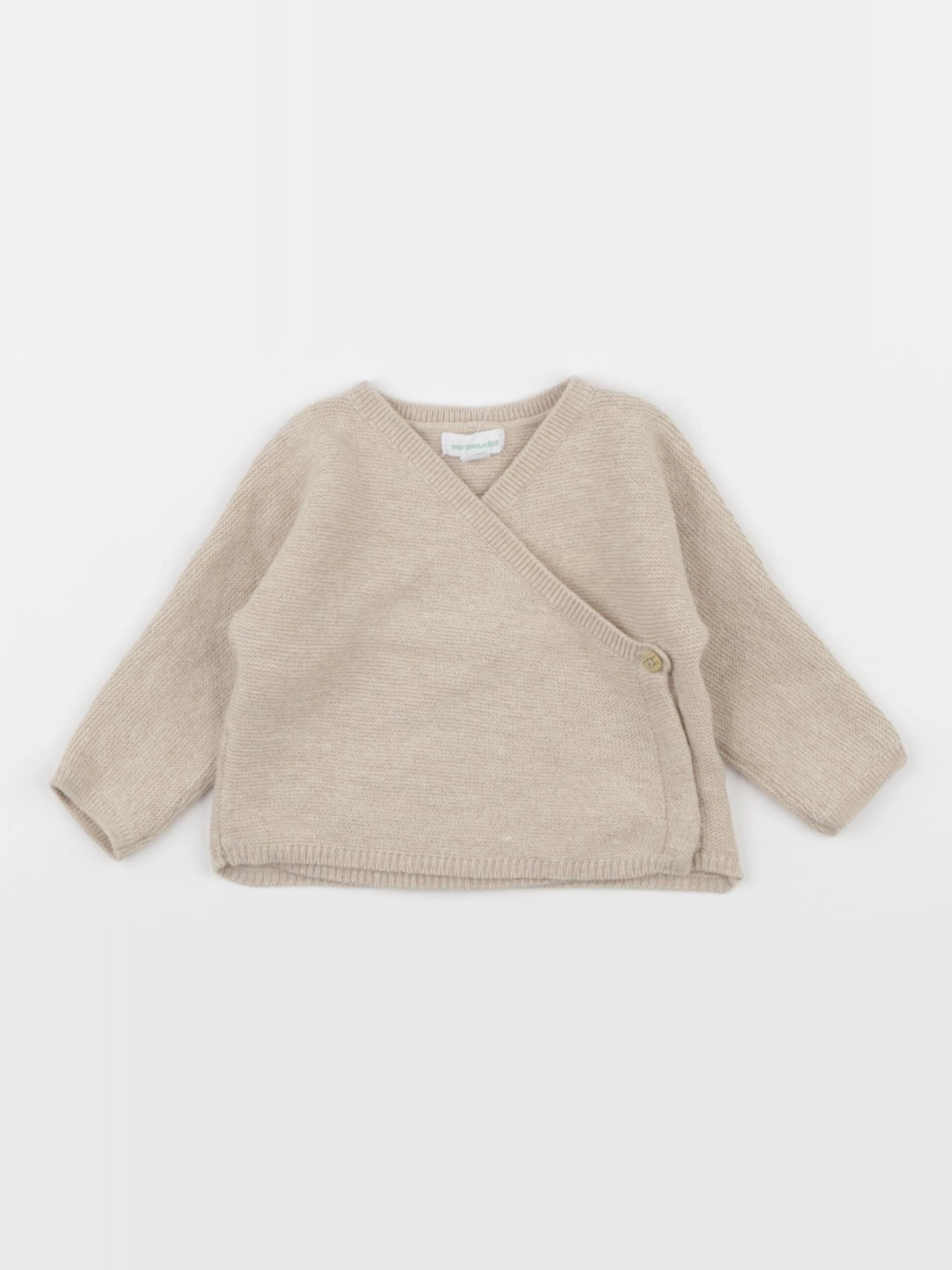 Vertbaudet - gilet beige - 1 mois