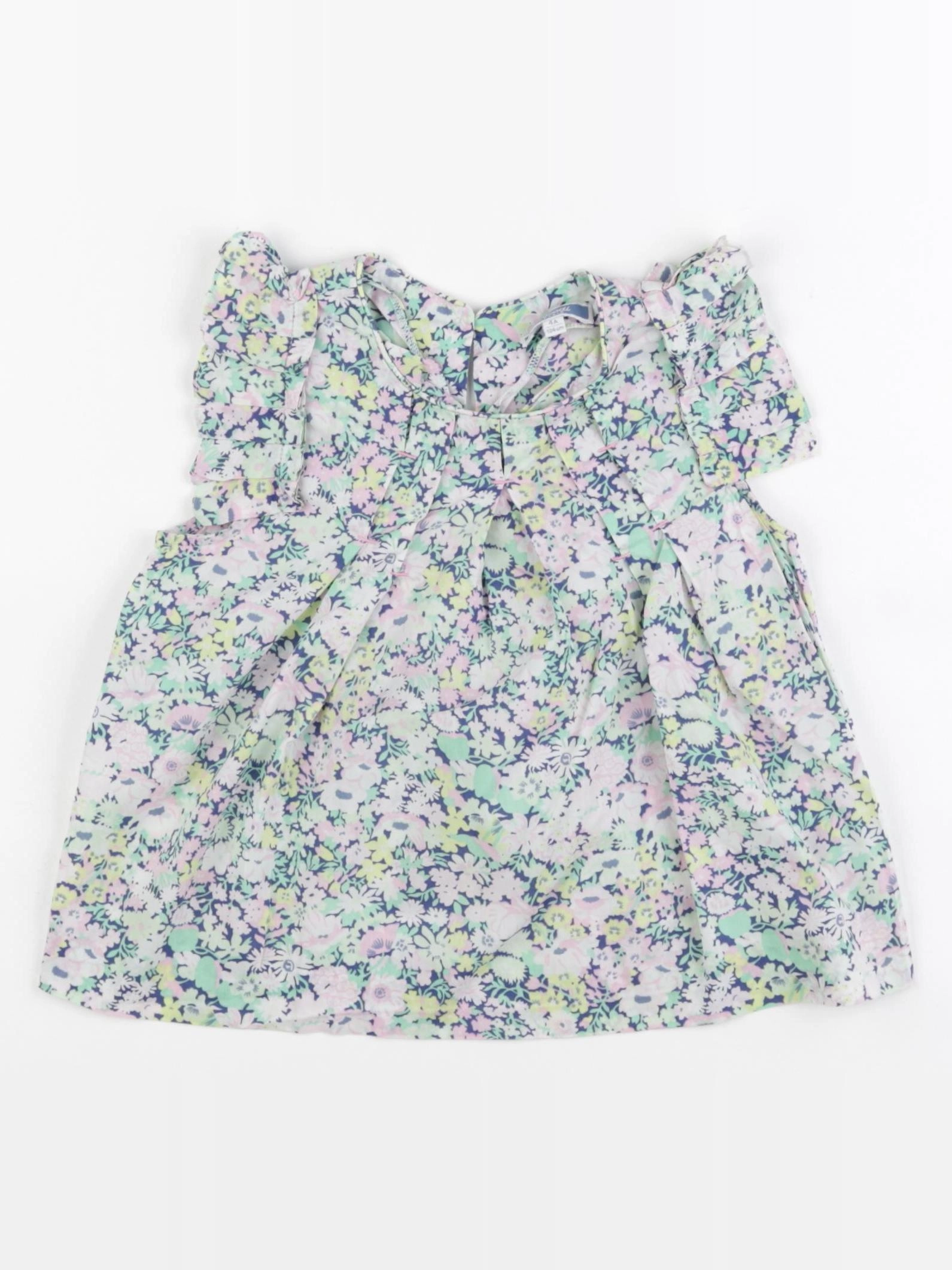 Jacadi - blouse liberty bleu, rose, vert - 4 ans