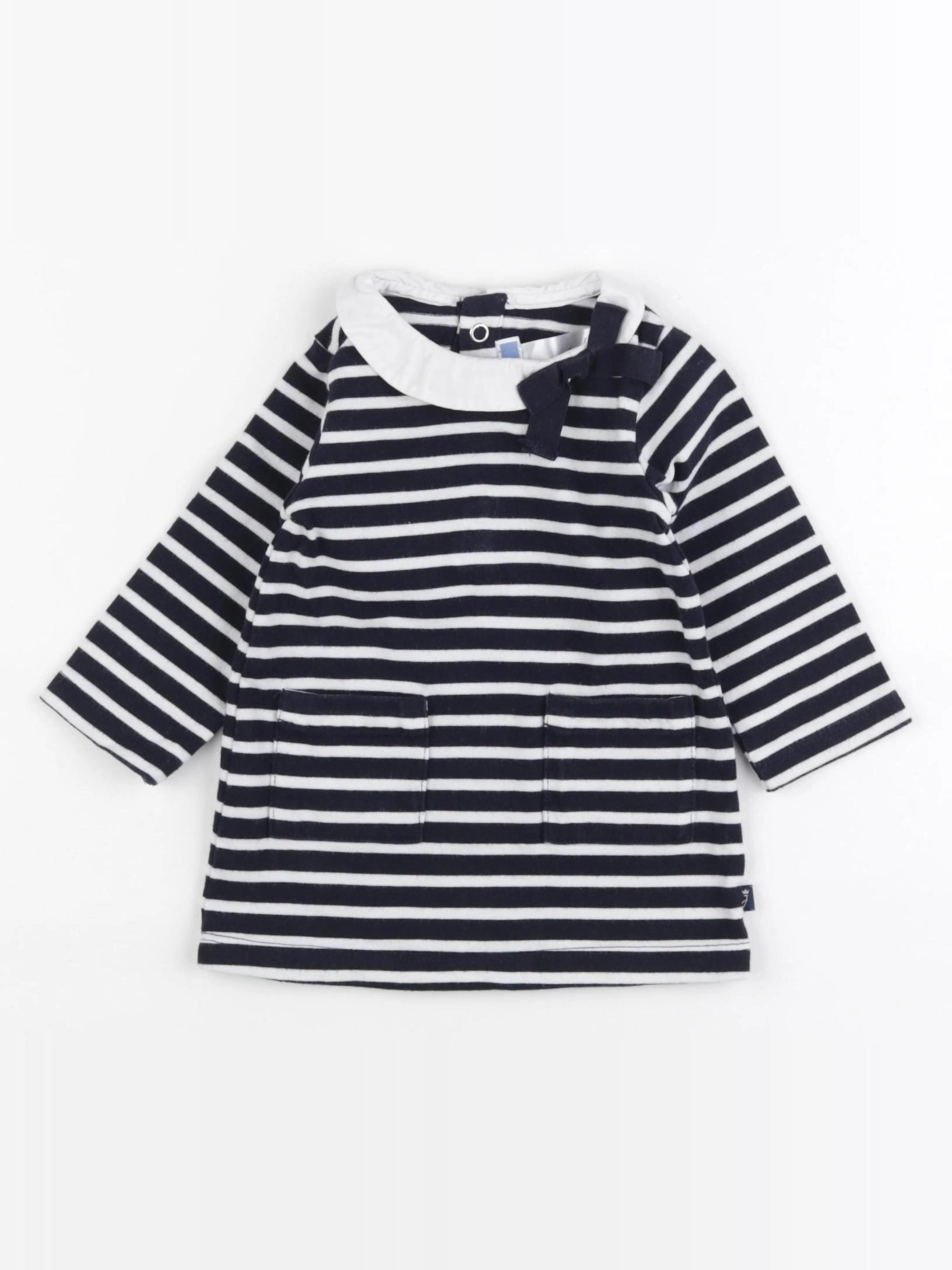 Jacadi - robe blanc, bleu - 6 mois