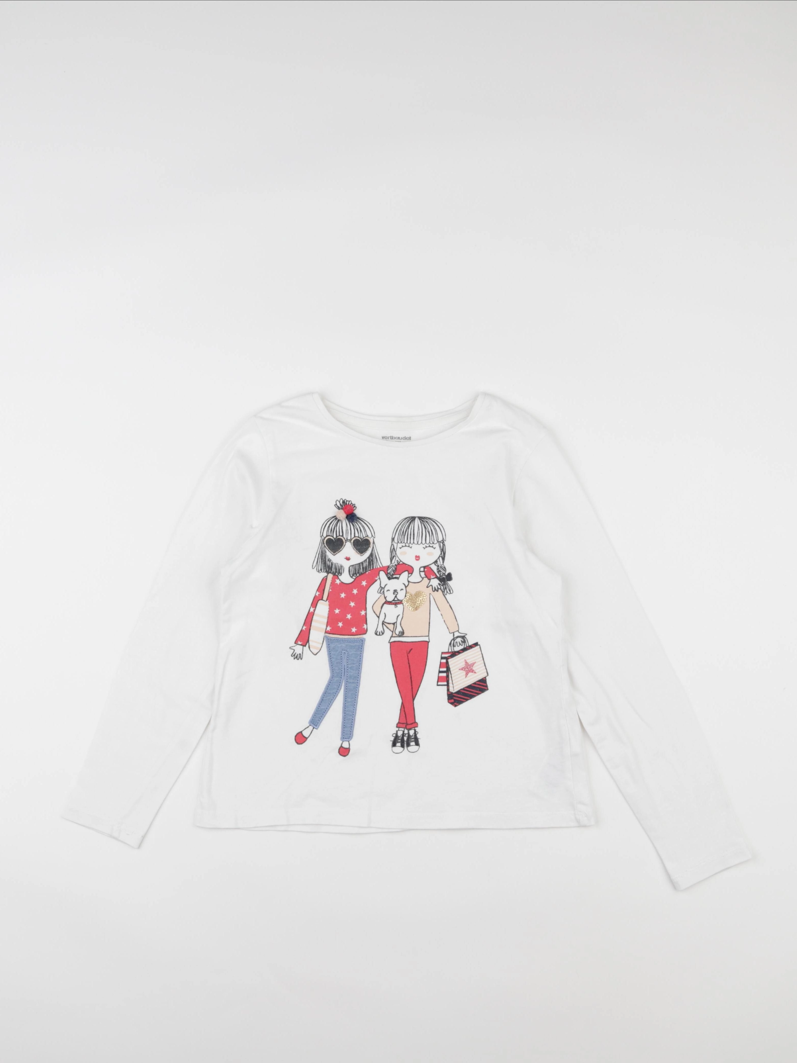 Vertbaudet - tee-shirt blanc - 8 ans