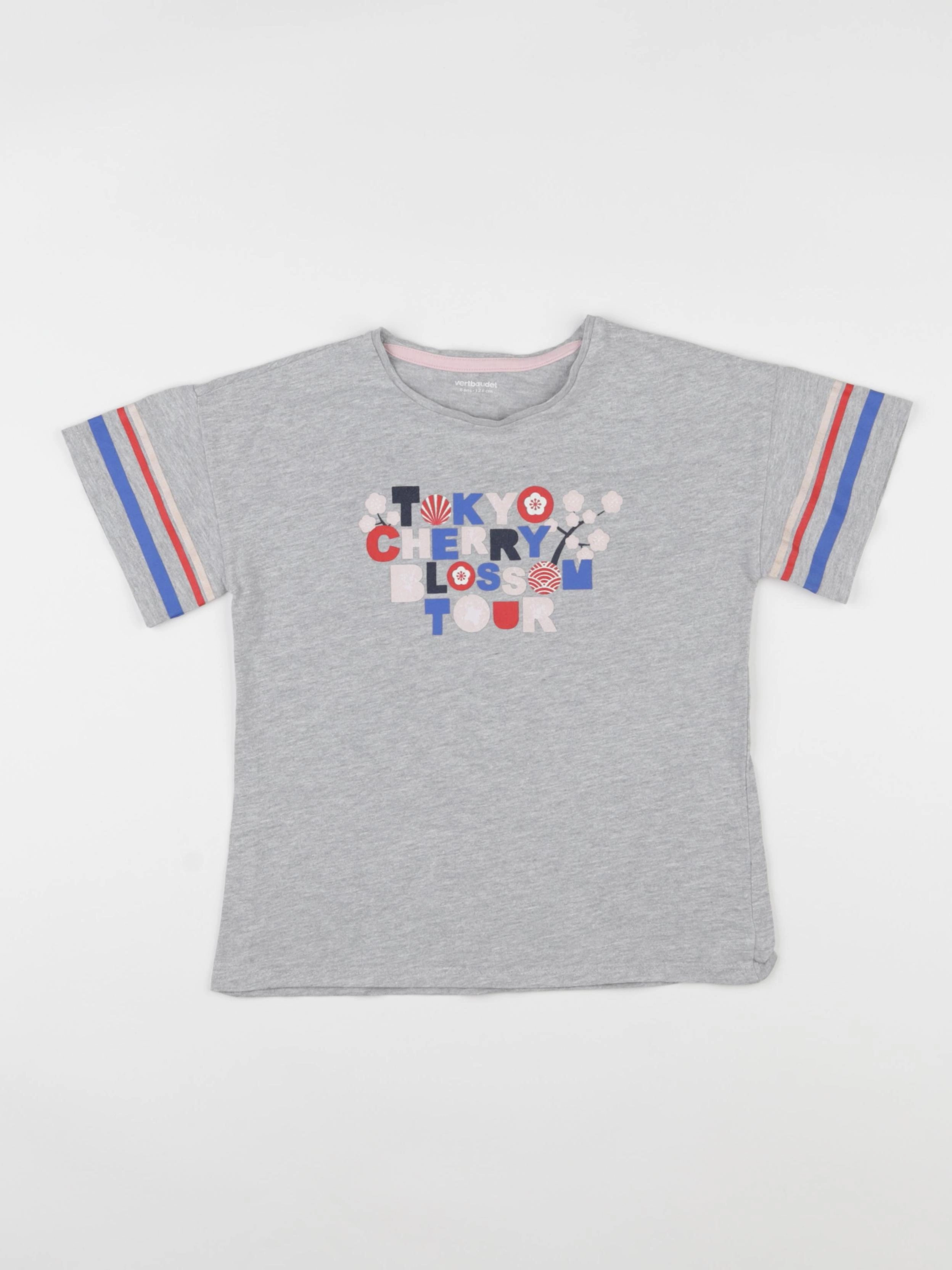 Vertbaudet - tee-shirt gris - 8 ans