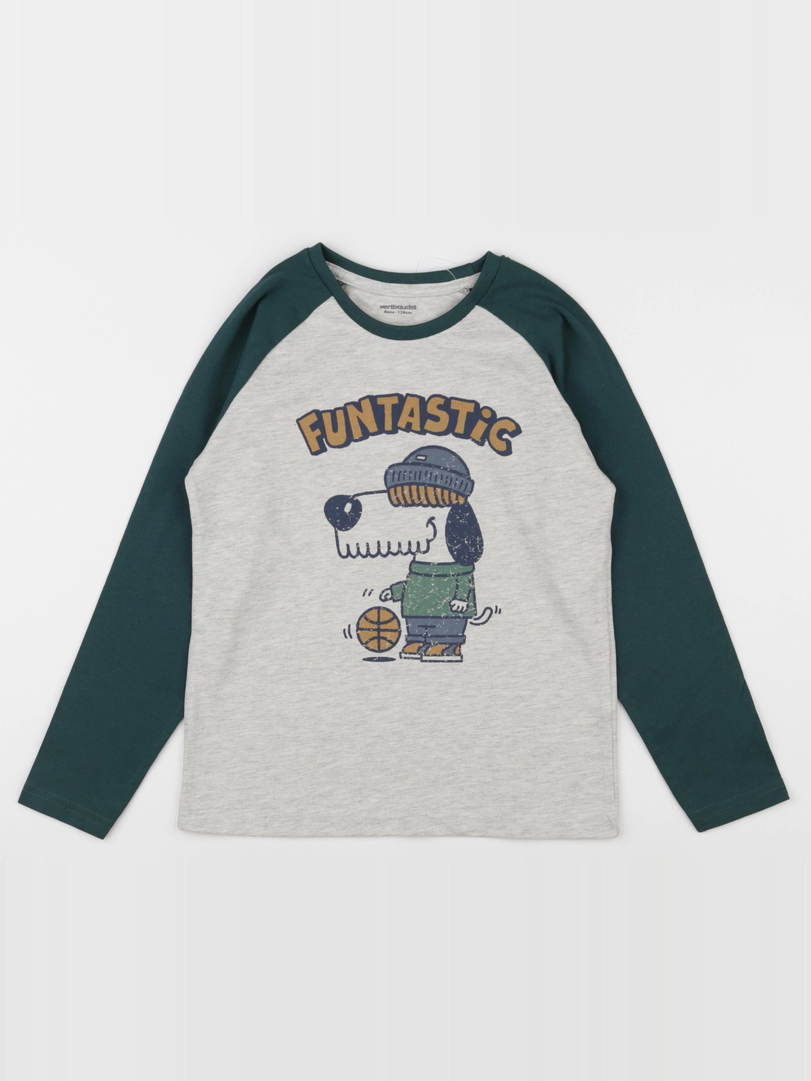 Vertbaudet - tee-shirt vert - 8 ans