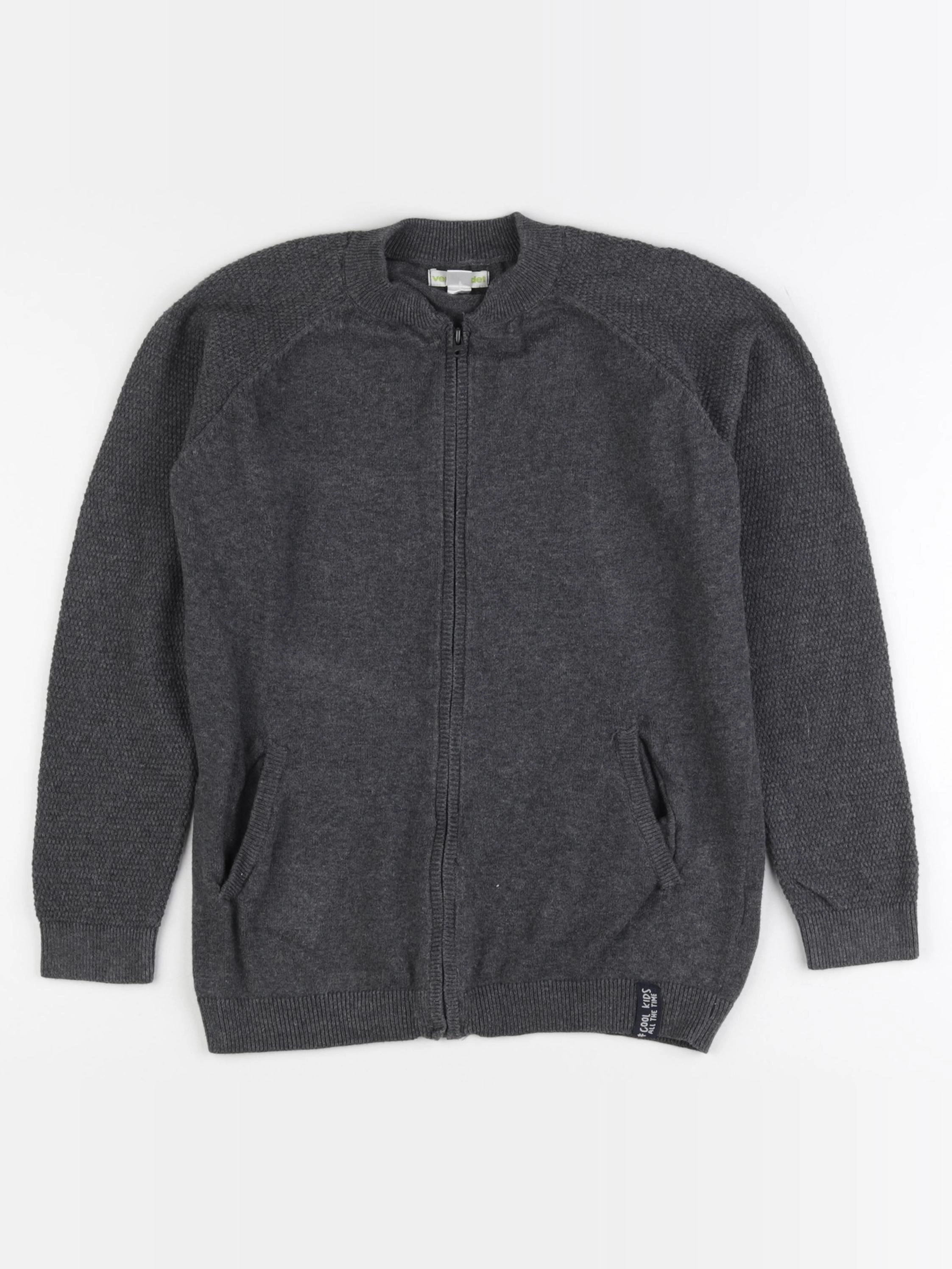 Vertbaudet - gilet gris - 10 ans