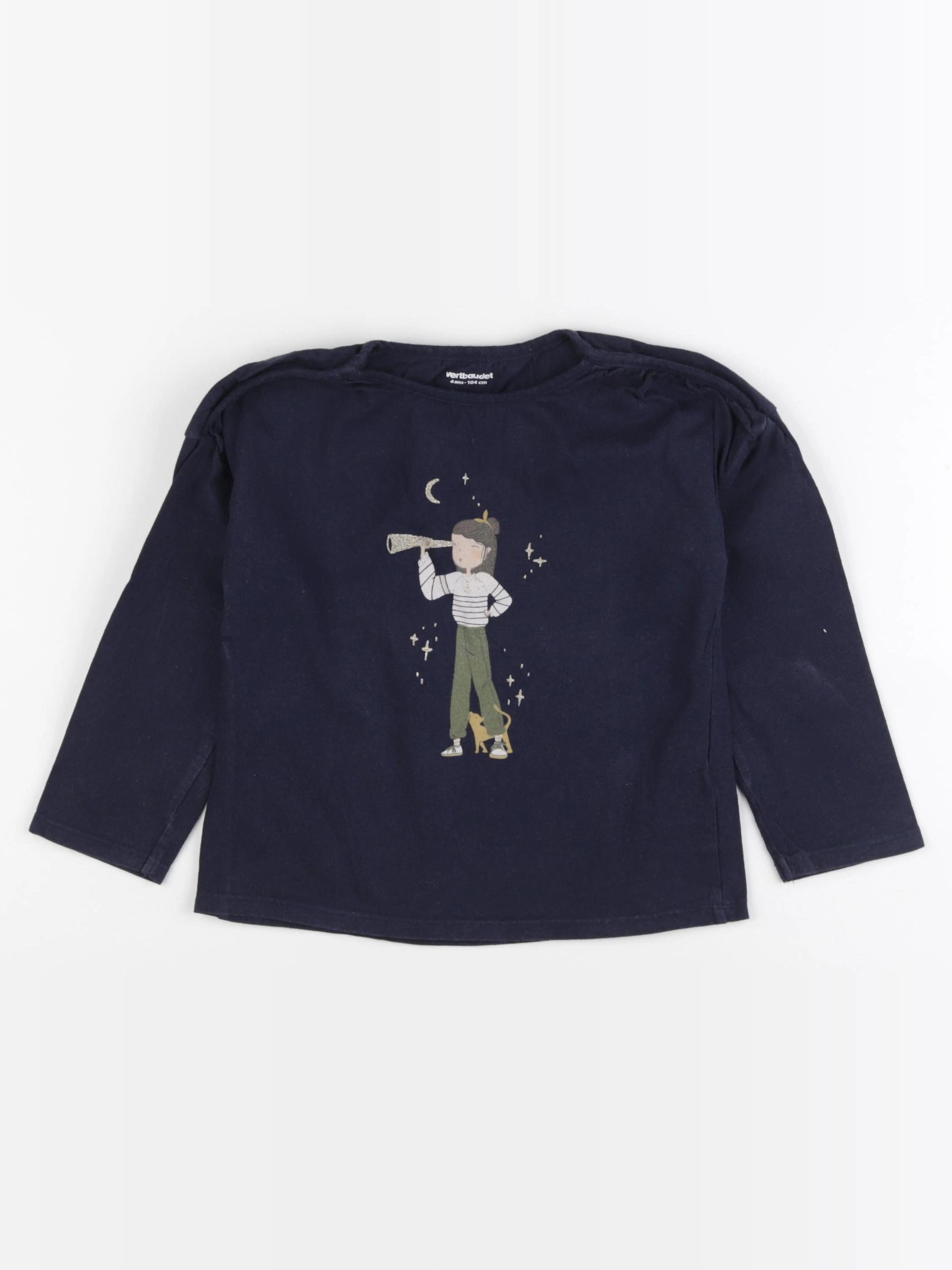 Vertbaudet - tee-shirt bleu - 4 ans