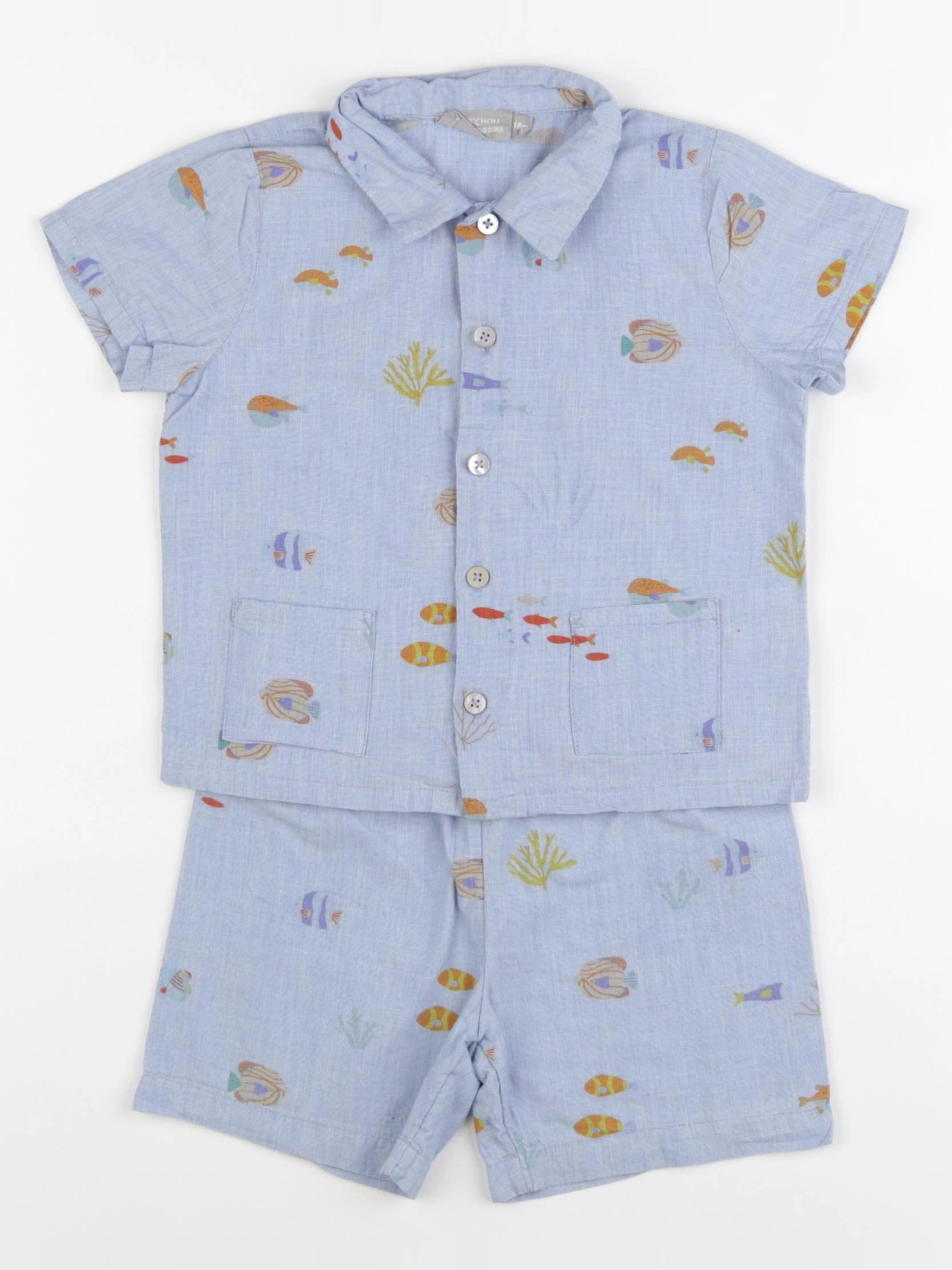 Boutchou - pyjama coton bleu - 18 mois