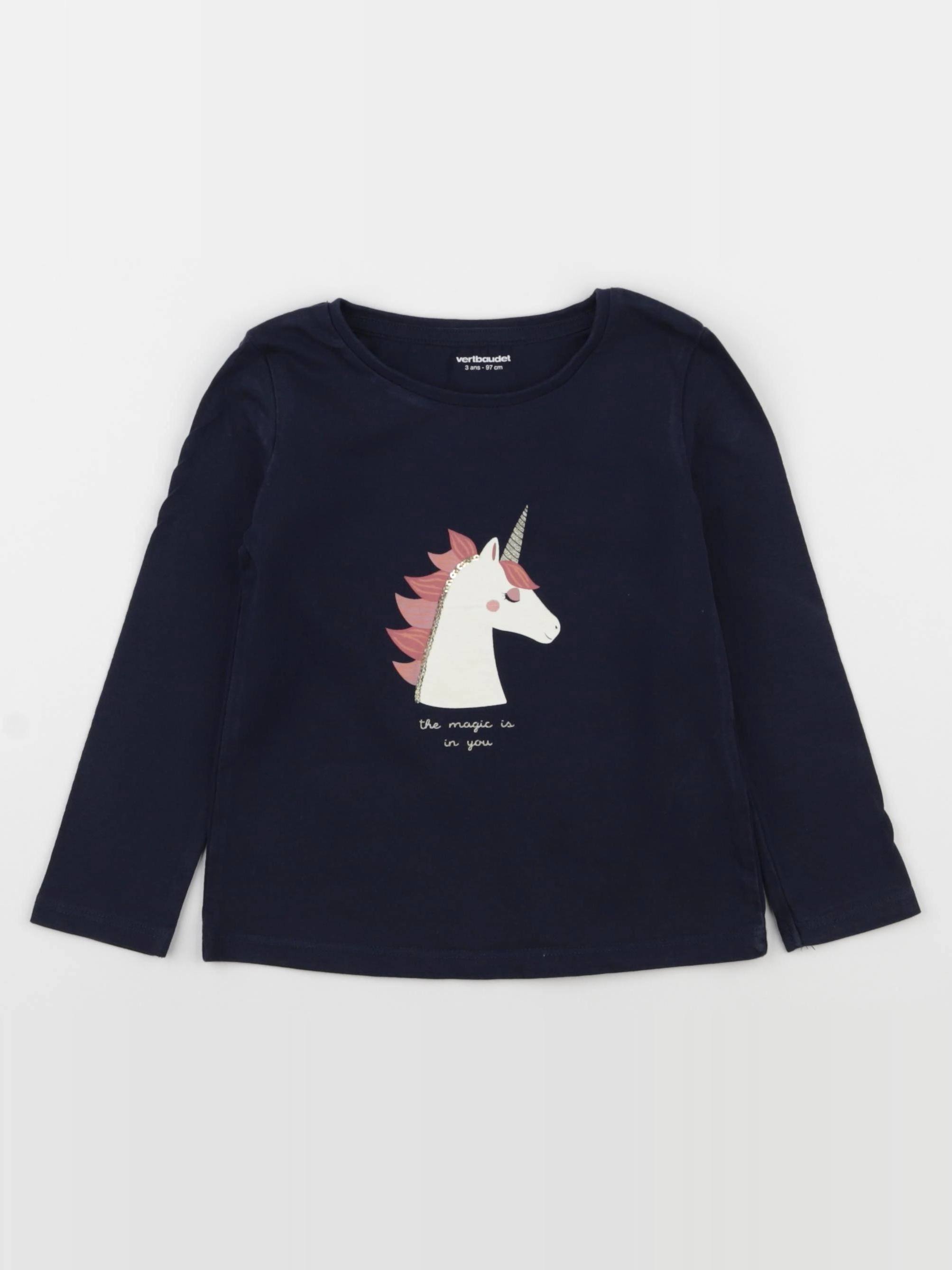 Vertbaudet - tee-shirt bleu - 3 ans