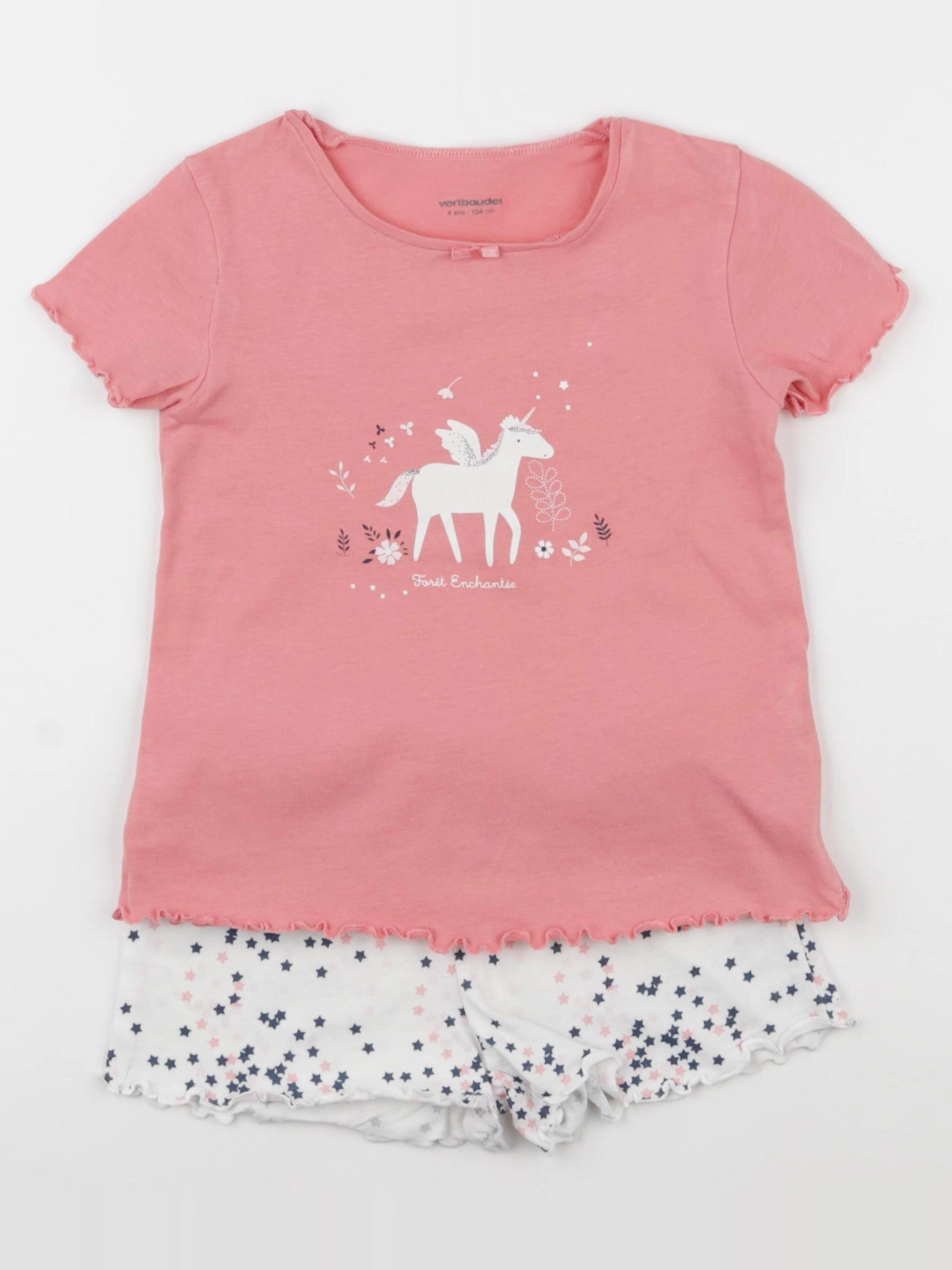Vertbaudet - pyjama coton rose - 4 ans