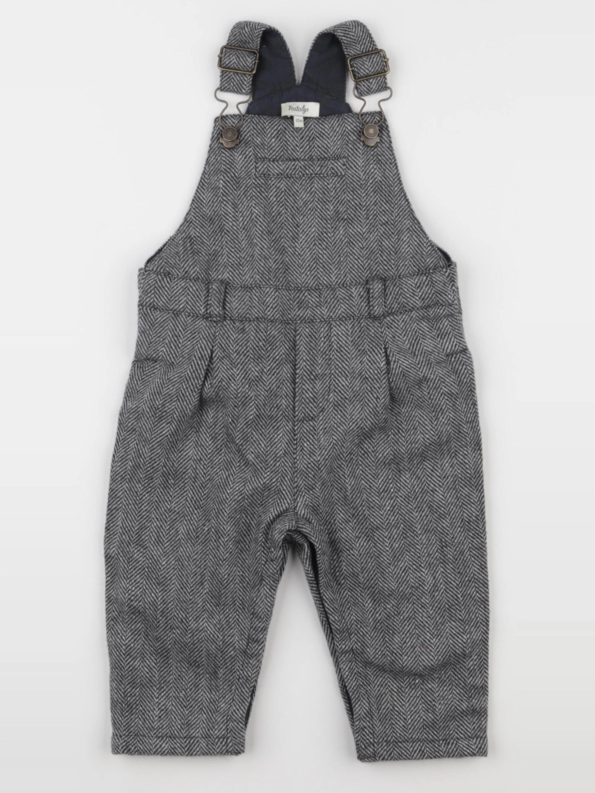 Natalys - salopette gris - 12 mois