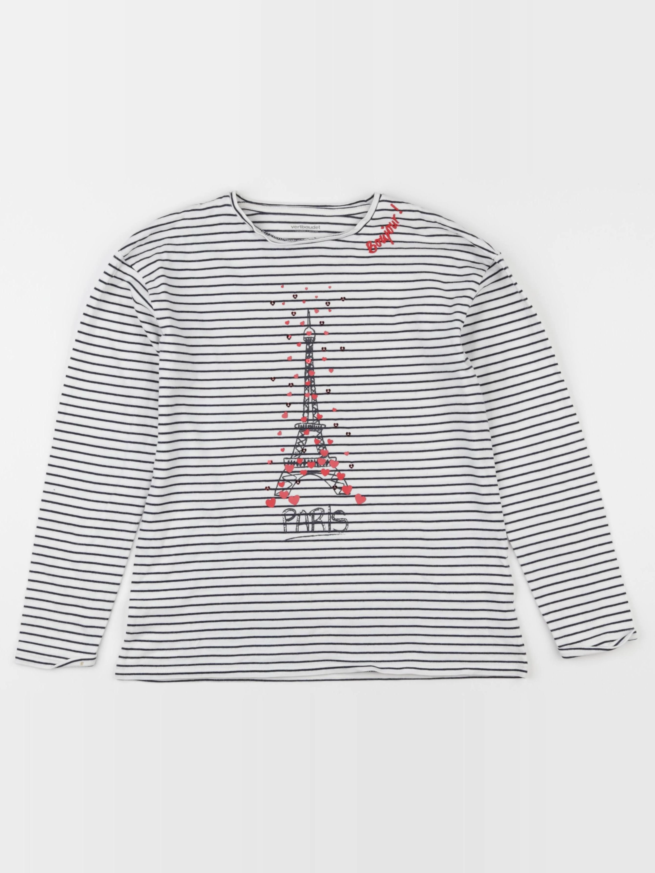 Vertbaudet - tee-shirt blanc, bleu - 10 ans