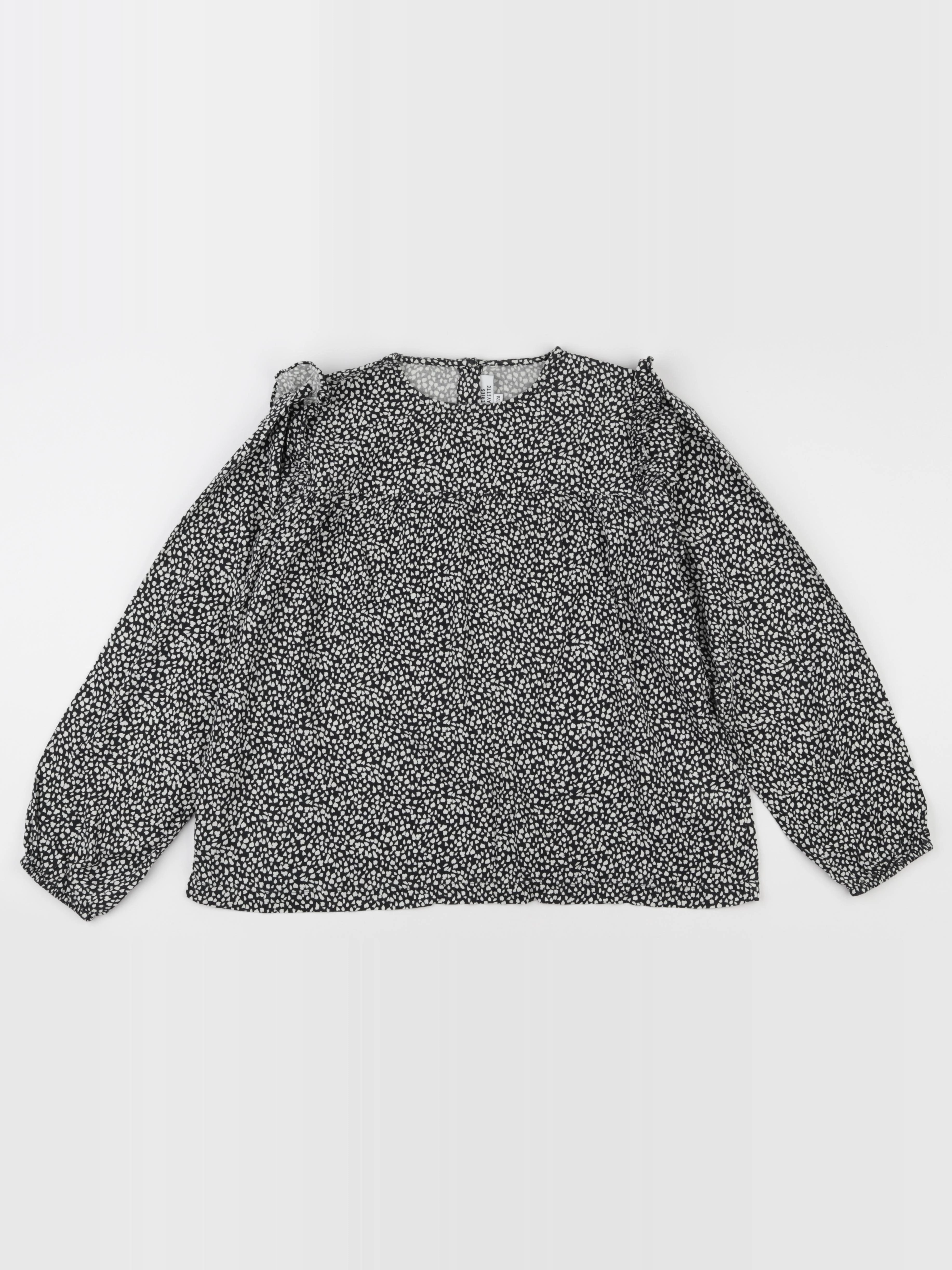 Galeries Lafayette - blouse noir, blanc - 12 ans