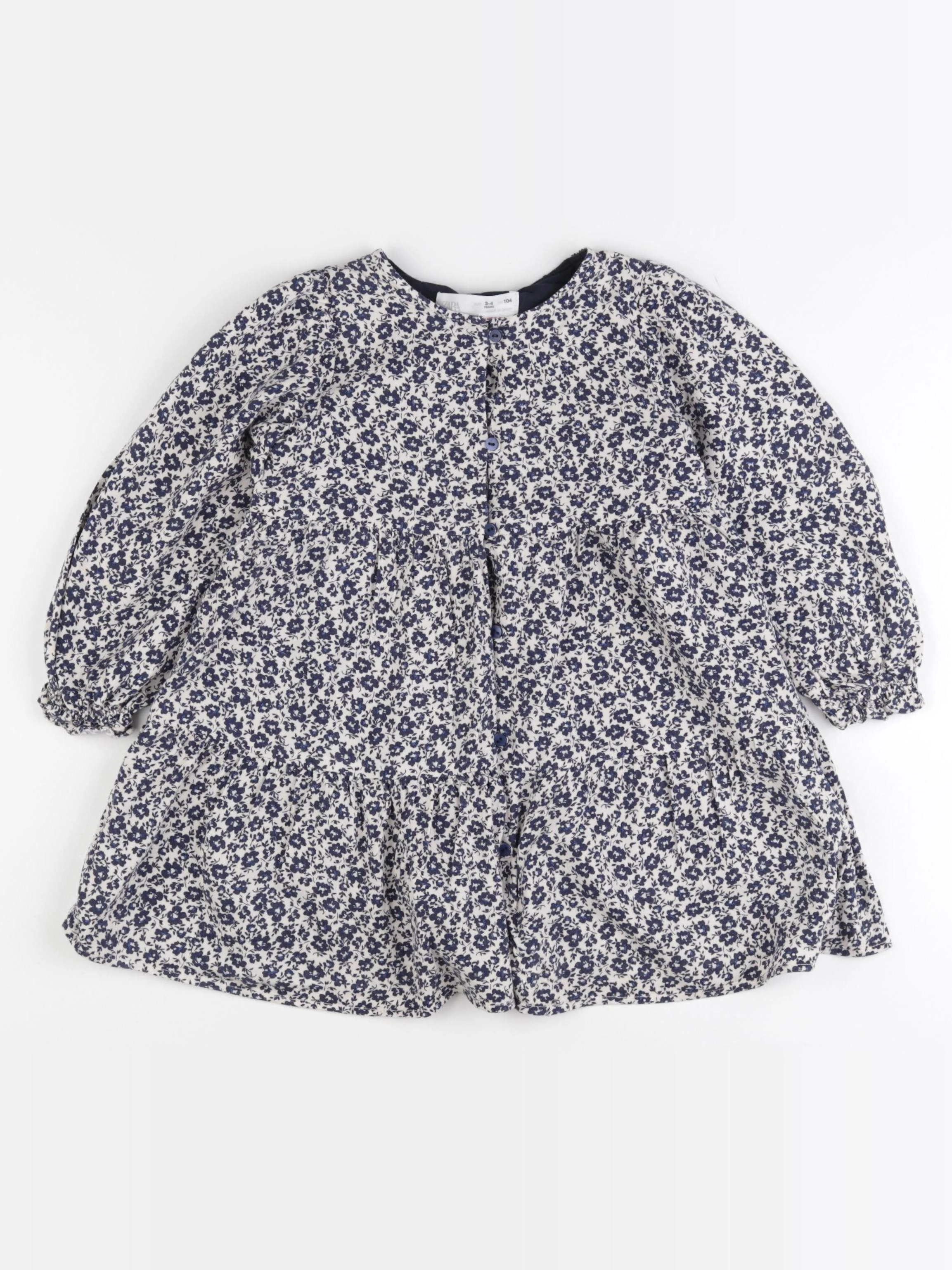 Zara - robe bleu, blanc - 3/4 ans