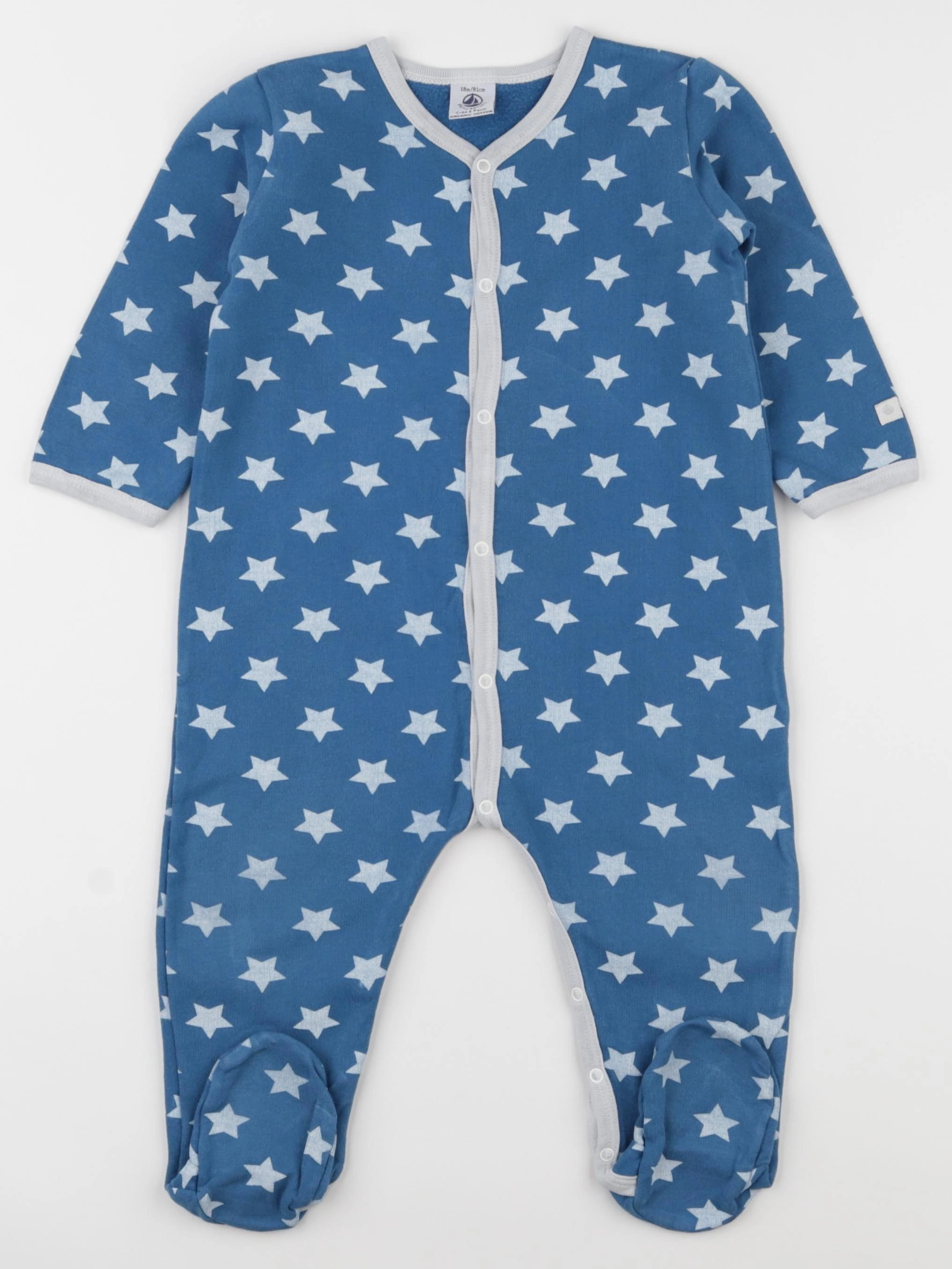 Petit Bateau - pyjama coton bleu - 18 mois