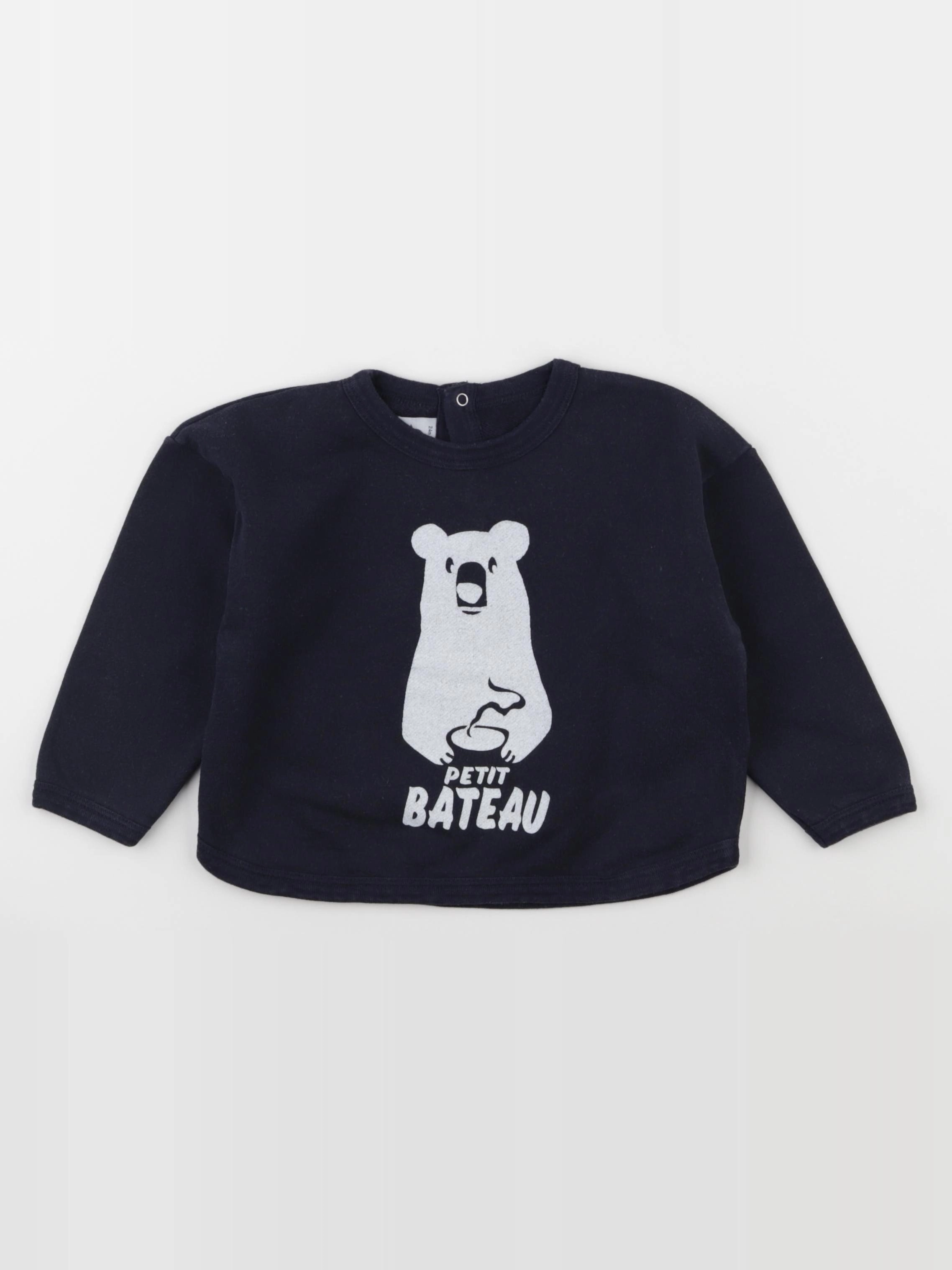 Petit Bateau - sweat bleu - 24 mois