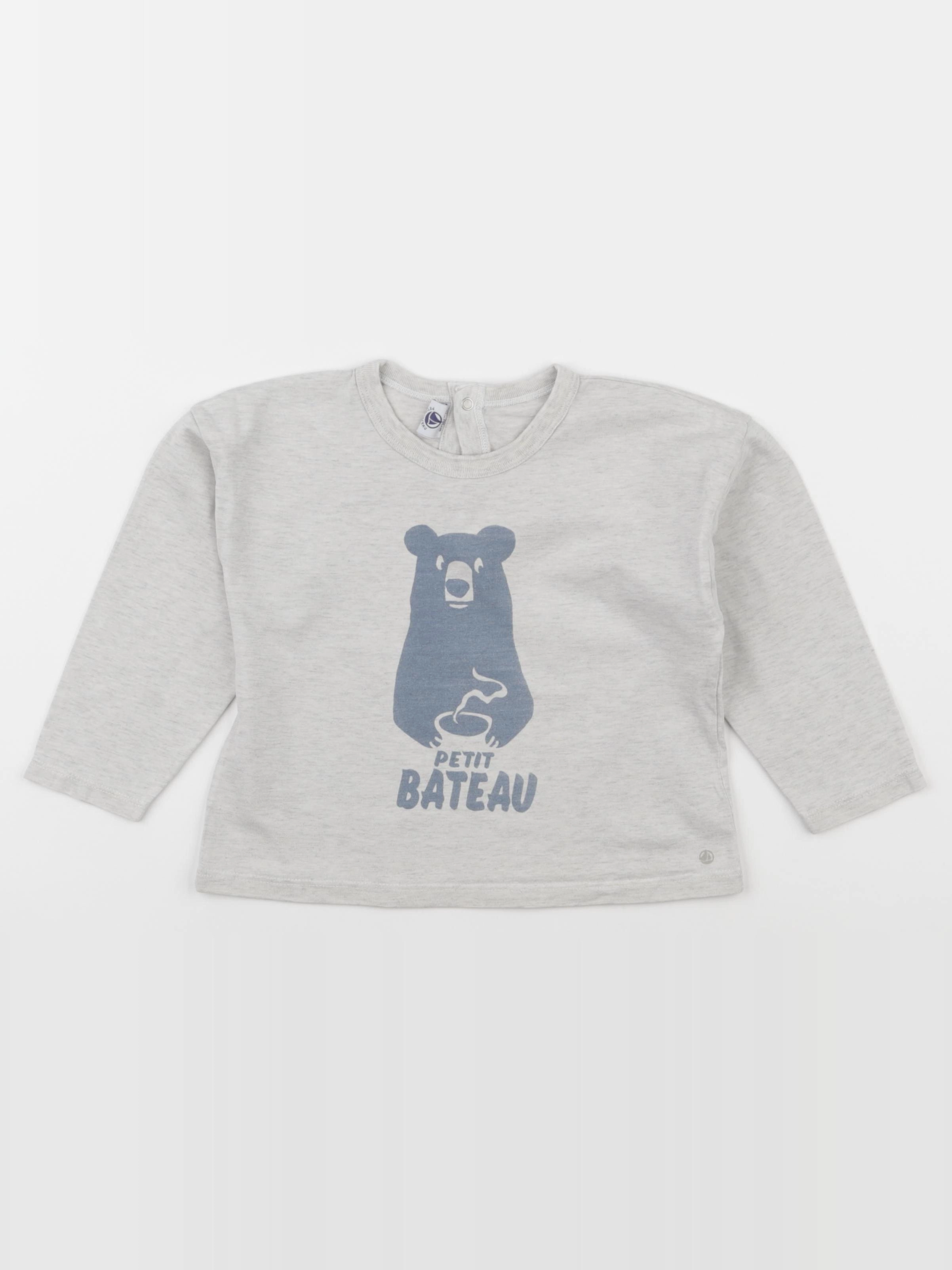 Petit Bateau - tee-shirt gris - 36 mois