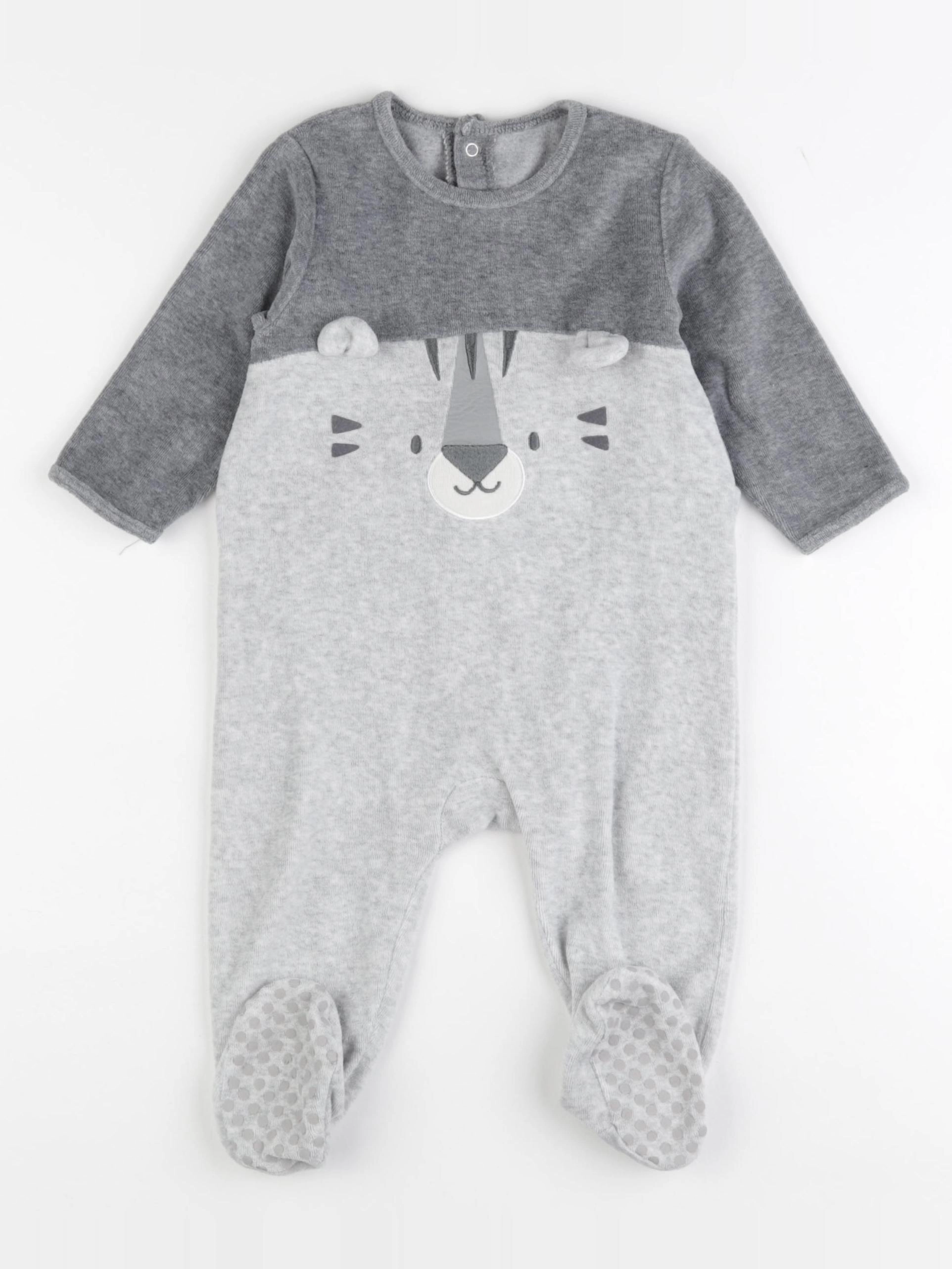 La Redoute - pyjama velours gris - 12 mois