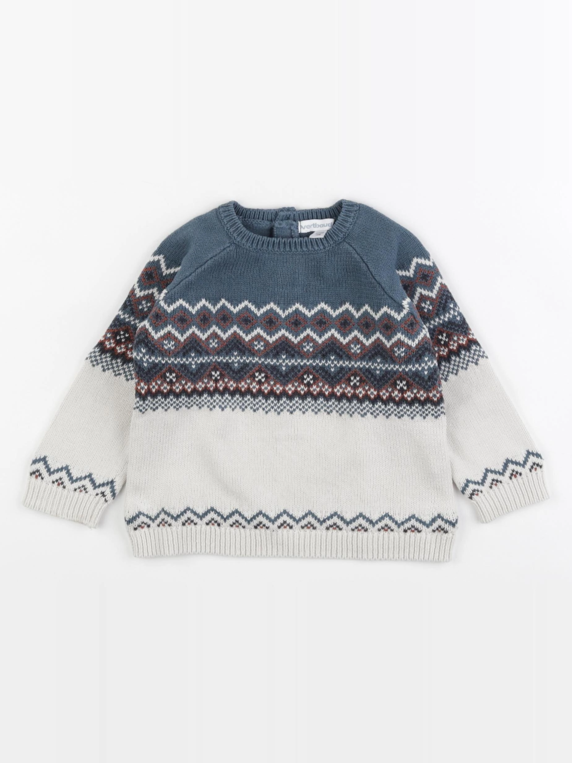 Vertbaudet - pull bleu - 18 mois