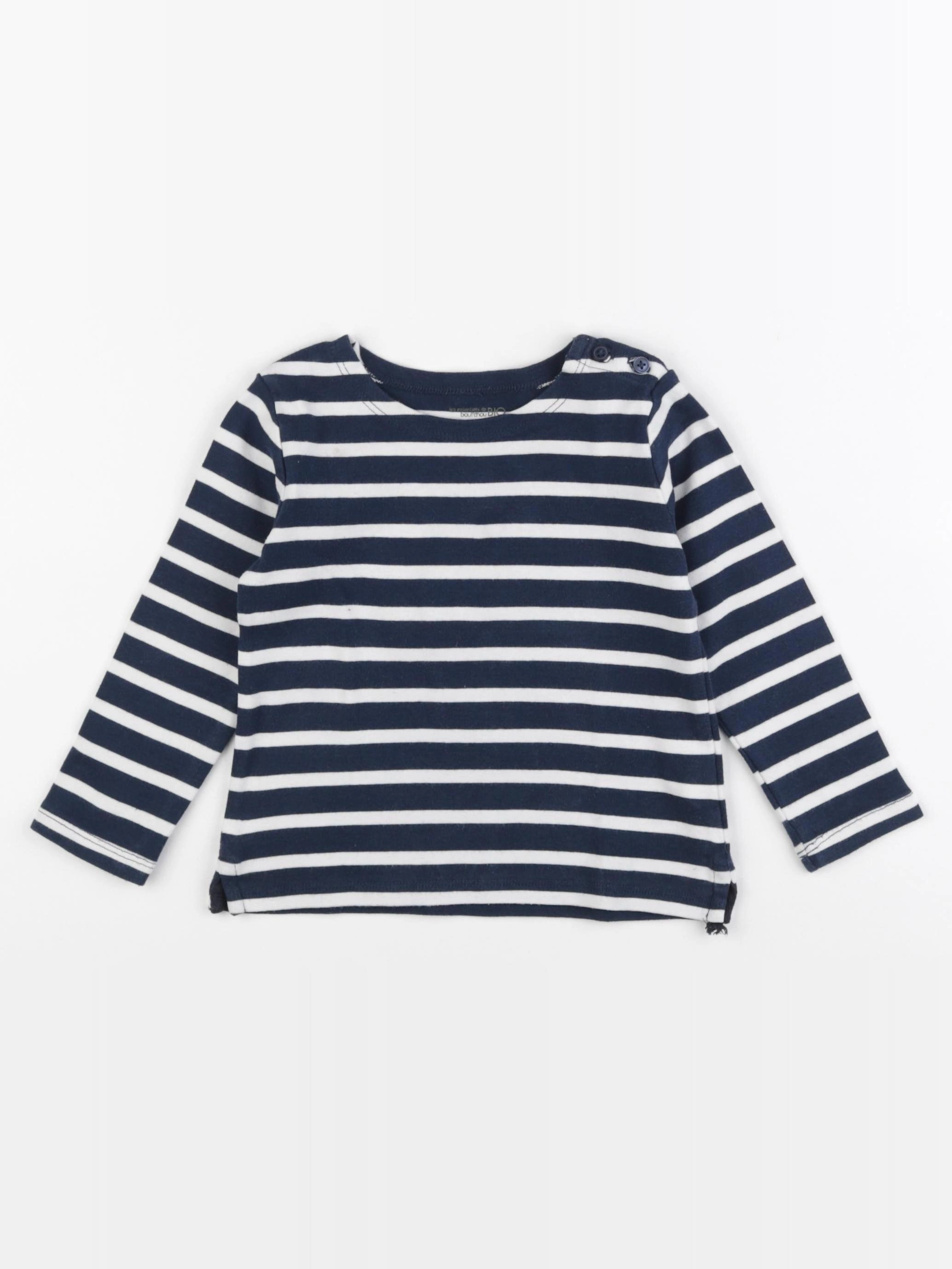 Boutchou - tee-shirt blanc, bleu - 24 mois