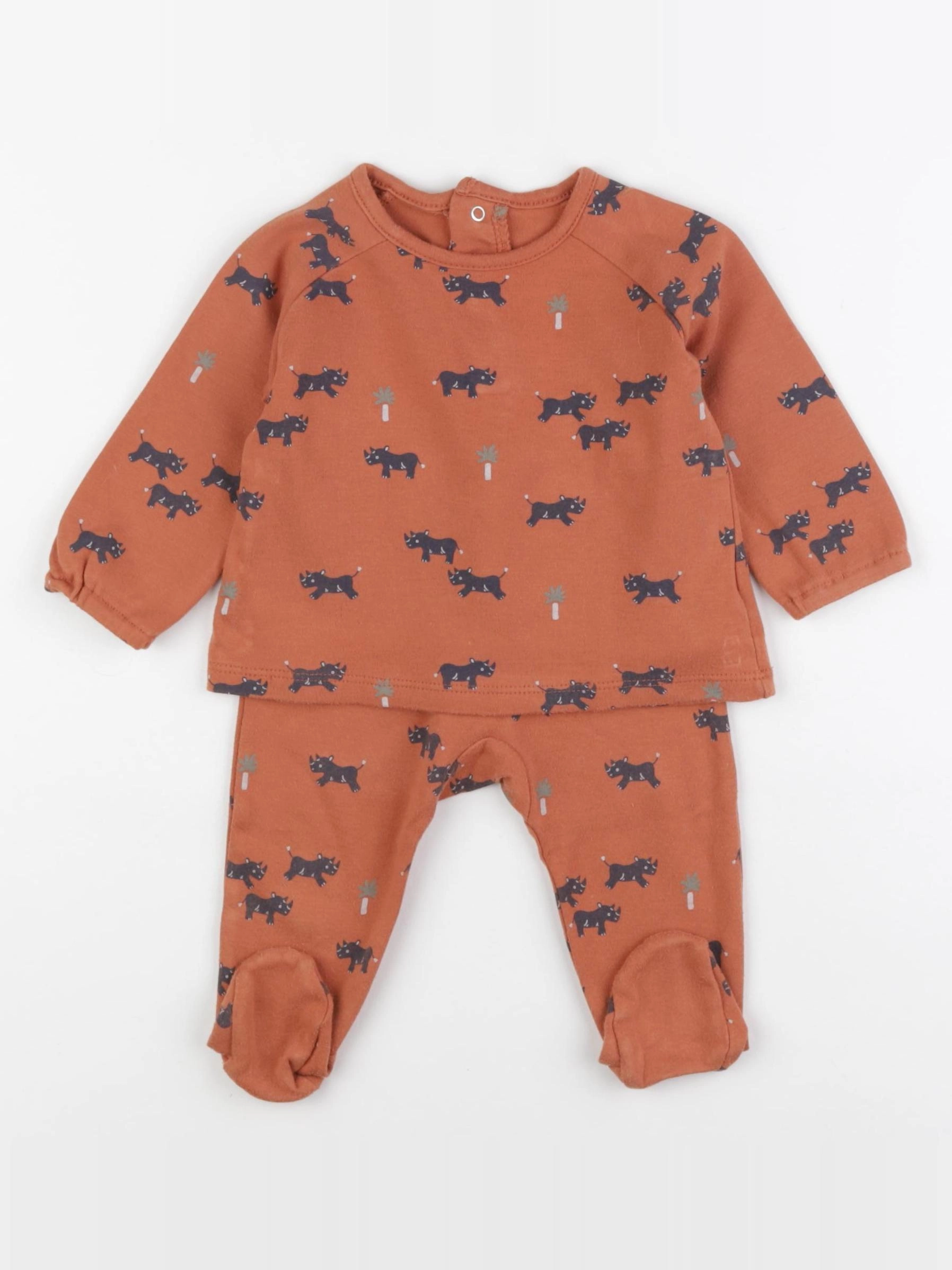 La Redoute - pyjama coton marron - 6 mois